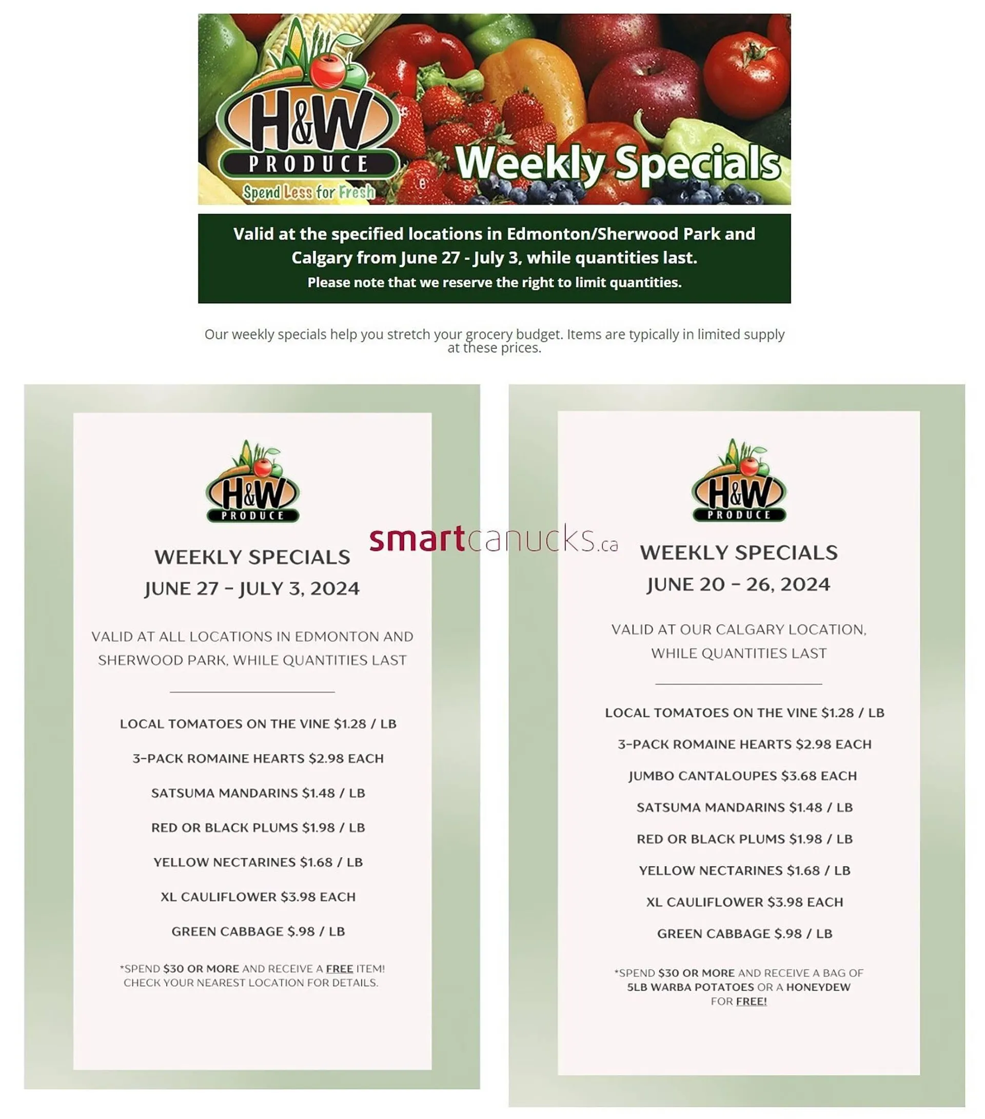 H&W Produce flyer - 1