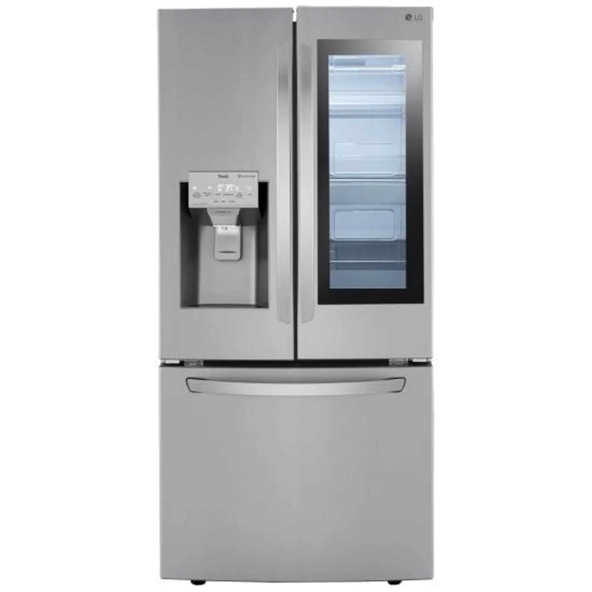 LG LRFVS2503S French Door Refrigerator, 33 inch Width, ENERGY STAR Certified, 24.4 cu. ft. Capacity, Stainless Steel colour Dual Ice Maker, Door Cooling+, Cool Guard, InstaView, Door-in-Door, Craft Ice