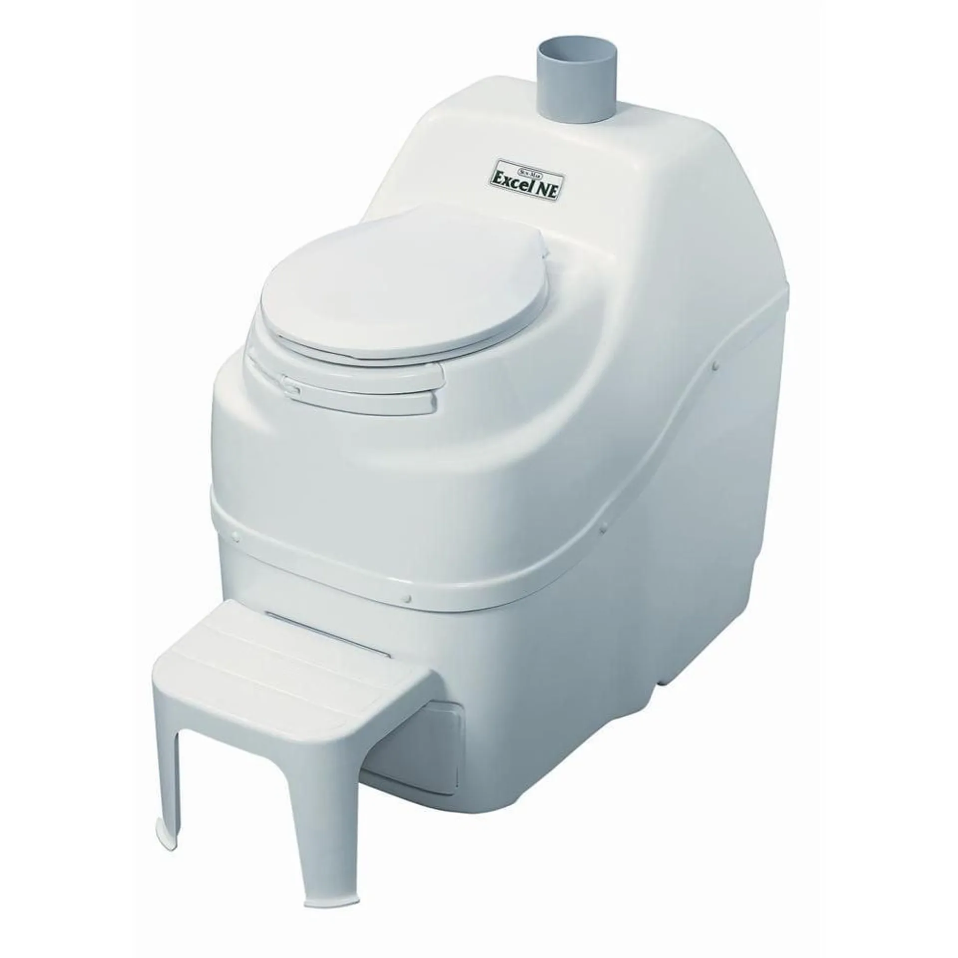 Excel Non-Electric Waterless High Capacity Self Contained Composting Toilet in White