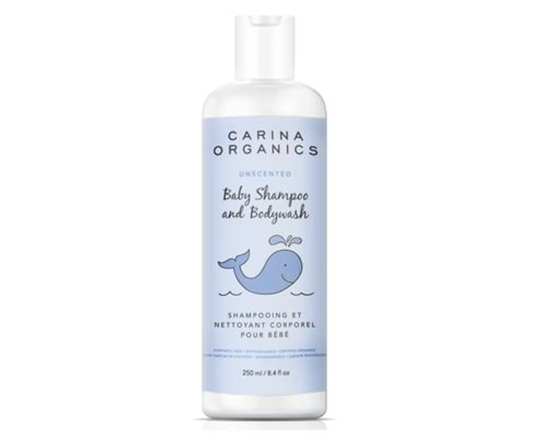 Carina Organics Baby Shampoo & Body Wash Unscented 250mL