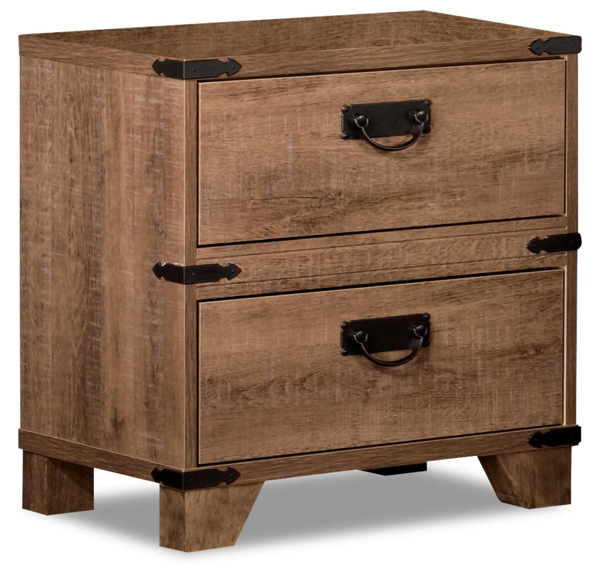 Driftwood 2-Drawer Nightstand for Kids, 21"W - Brown