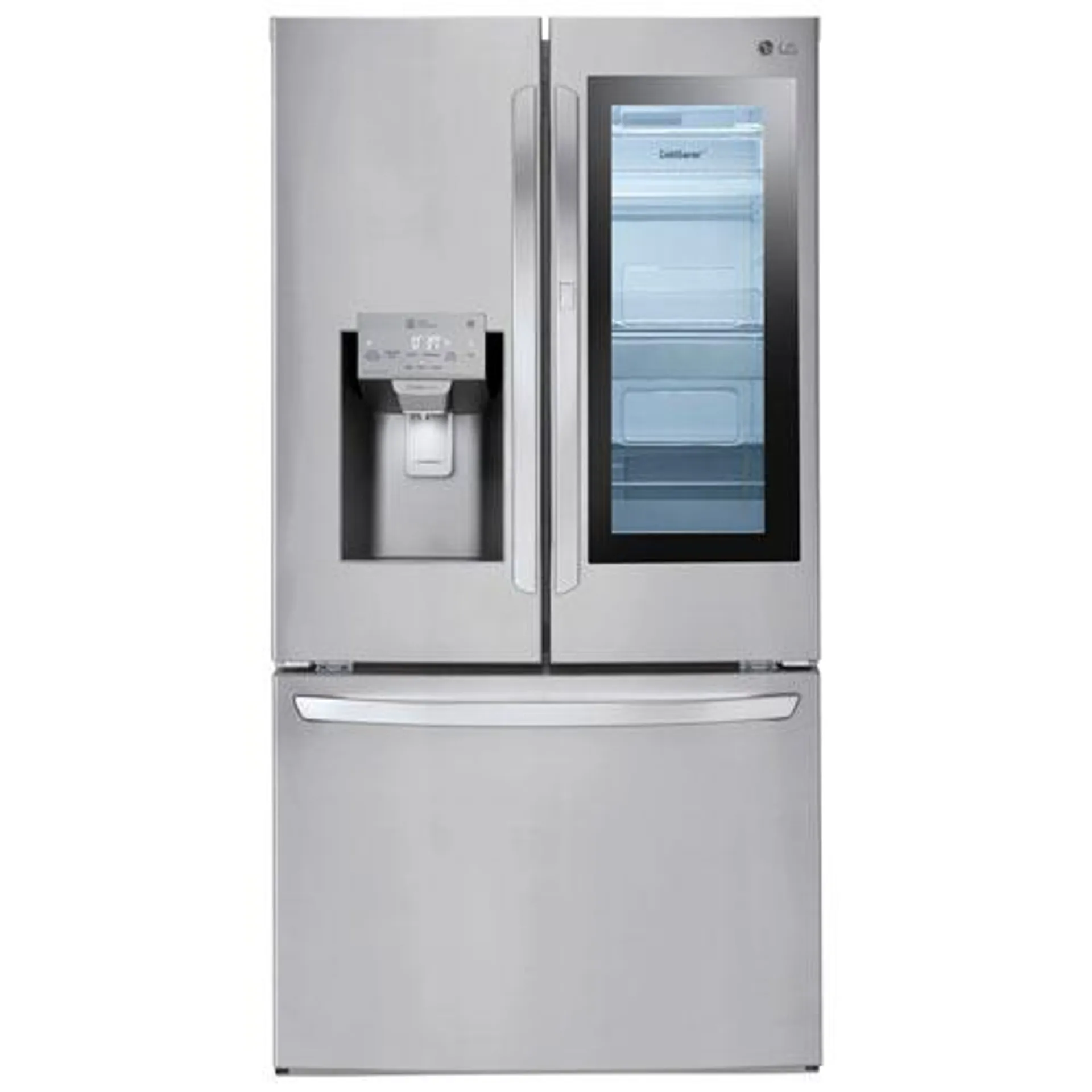 LG Instaview 36" 27.5 Cu.Ft. French Door Refrigerator with Water & Ice Dispenser (LFXS28596S) -Stainless