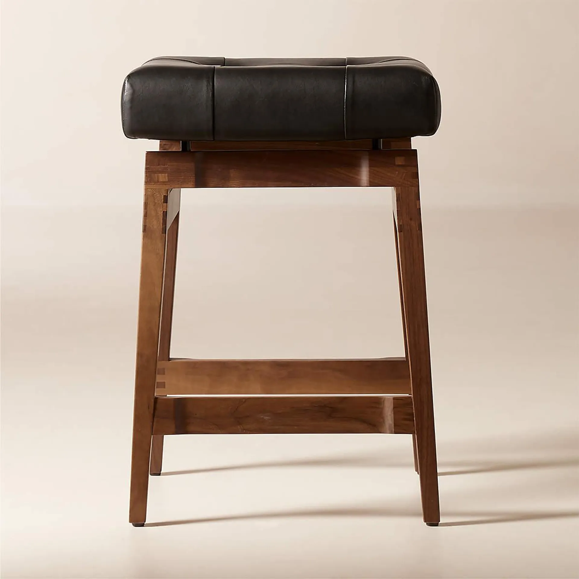 Briosco Black Leather Counter Stool by Gianfranco Frattini