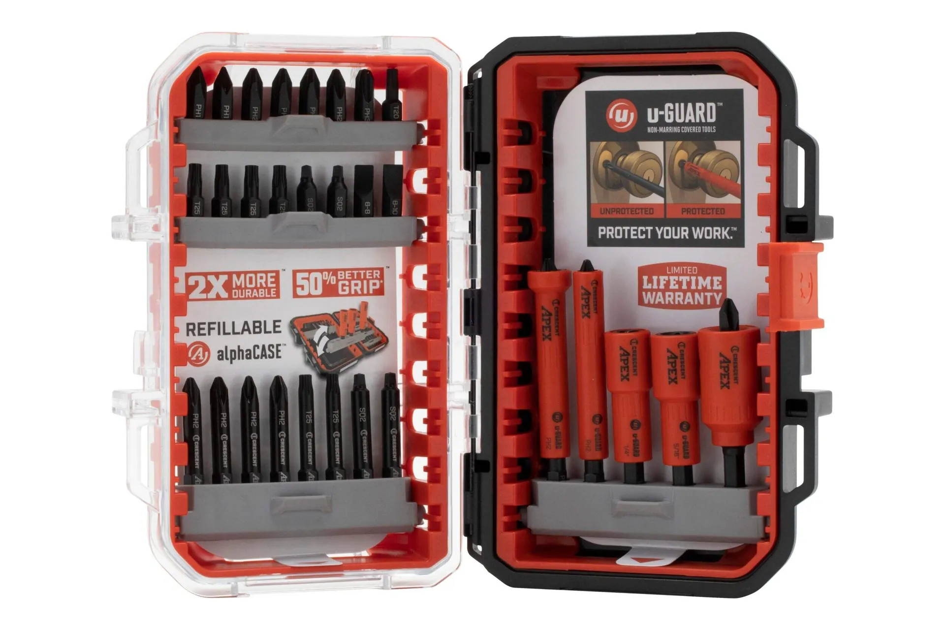 Crescent u-GUARD™ Stack and Store alphaCASE™ Impact Driver Bit Set, 30-pc