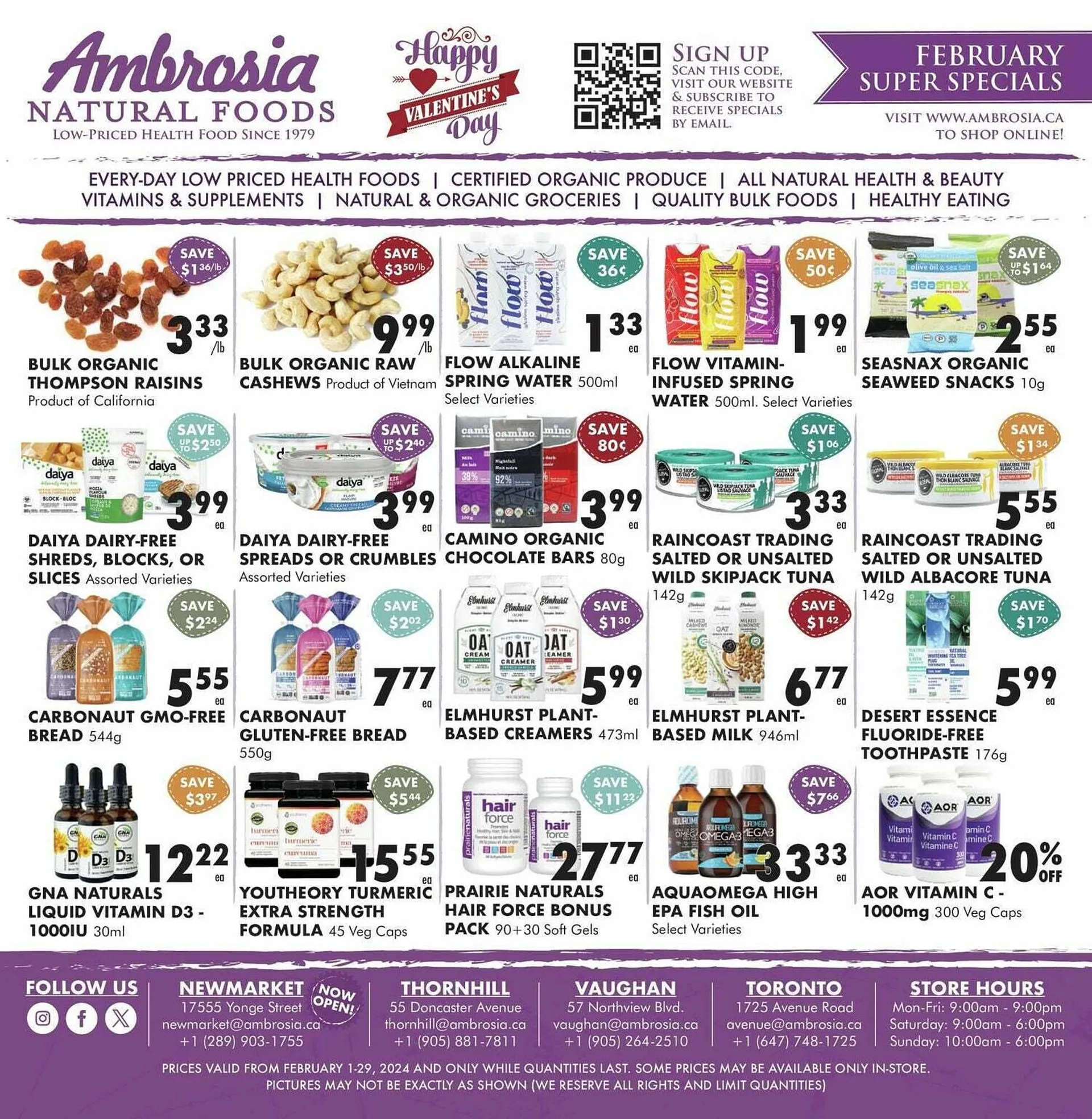 Ambrosia Natural Foods flyer from February 1 to February 8 2024 - flyer page 1