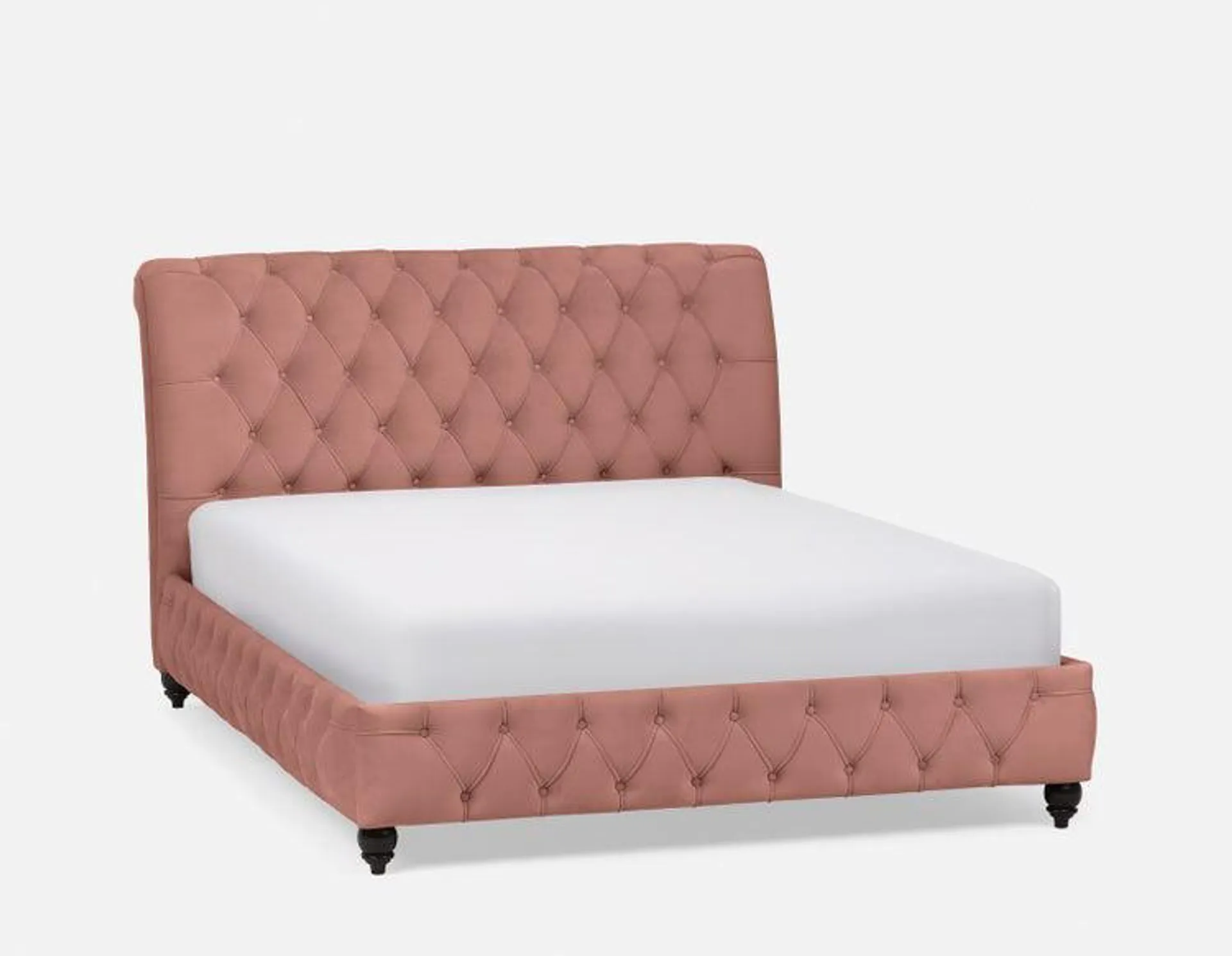 Tufted velvet queen size bed