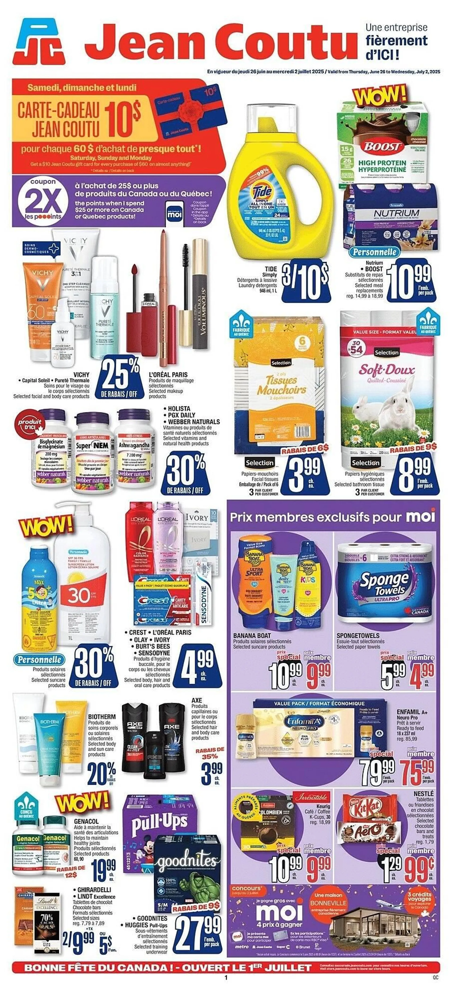 Jean Coutu flyer from June 26 to July 2 2025 - flyer page 1