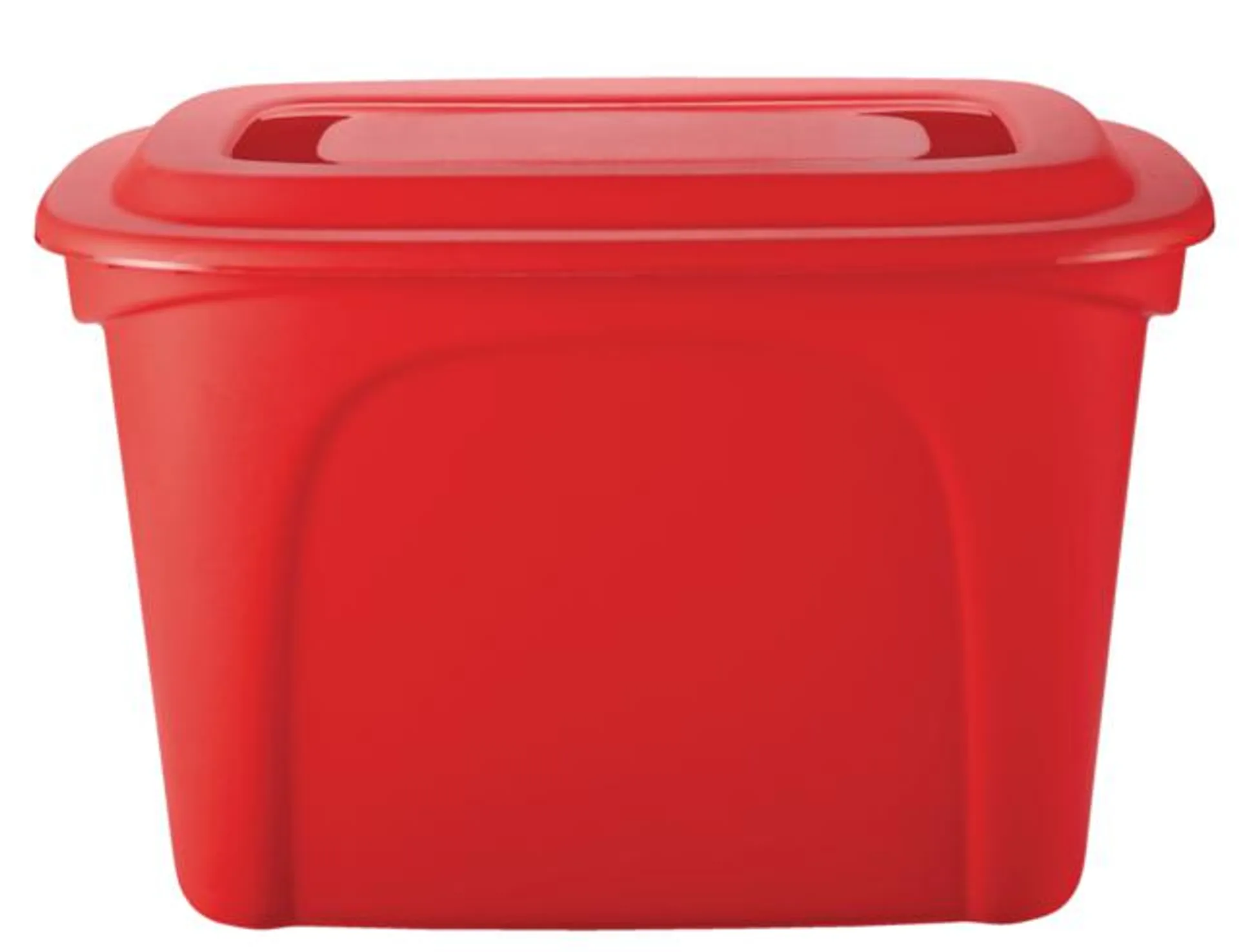 TUFF Store Stackable Storage Box with Lid, 72-L, Red