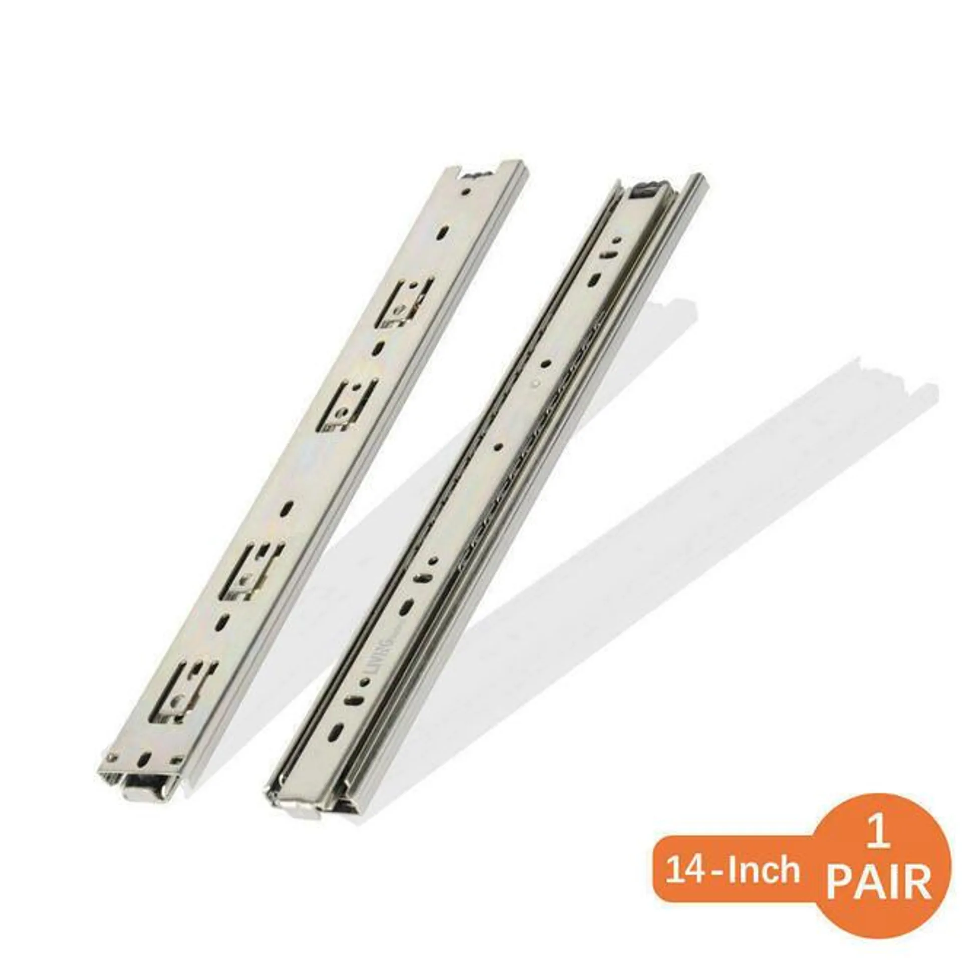 Ball Bearing Drawer Slides Side Mount Full Extension 1 Pair - 14 inches - LIVINGbasics®