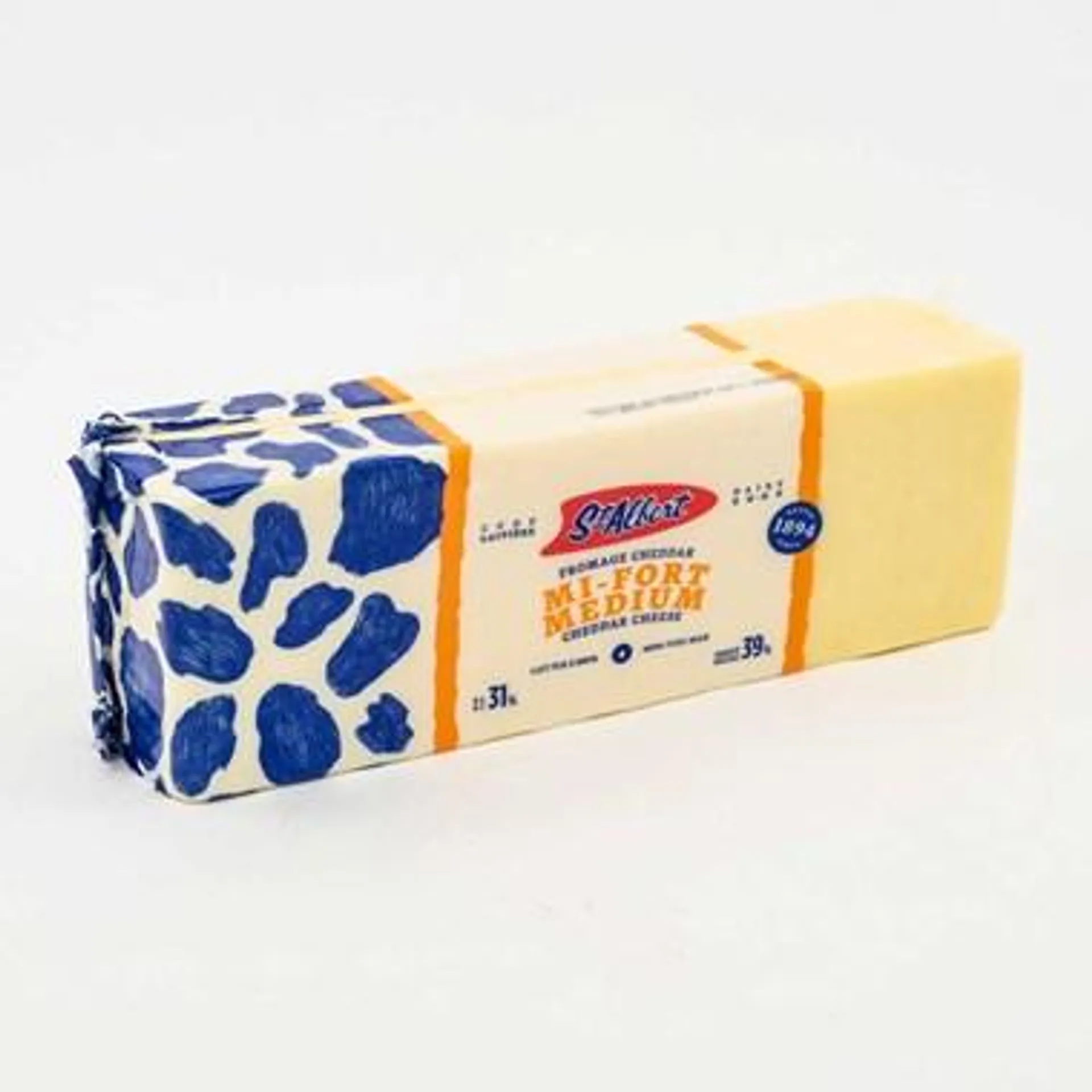 Cheddar blanc mi-fort bloc 2,5 kg