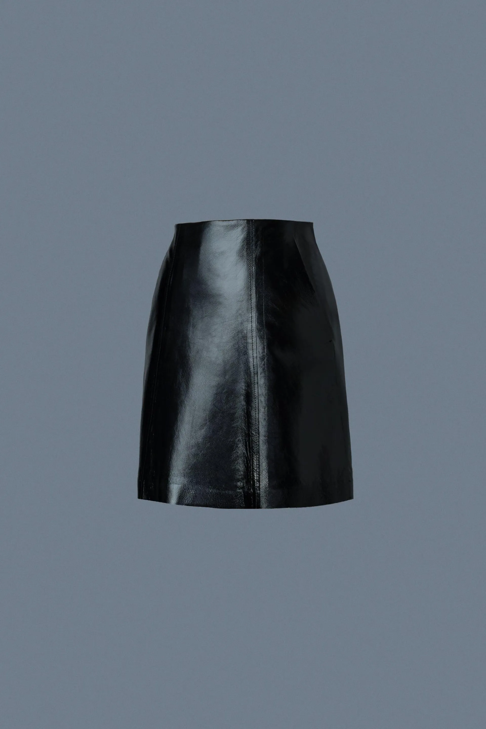 NELLA Panelled Leather A-Line Skirt