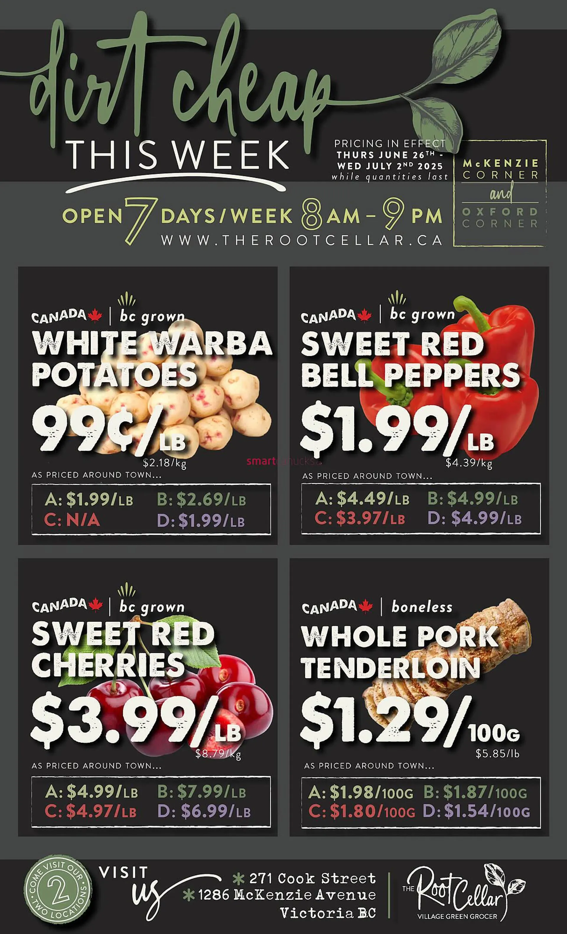 The Root Cellar flyer from June 26 to July 2 2025 - flyer page 1