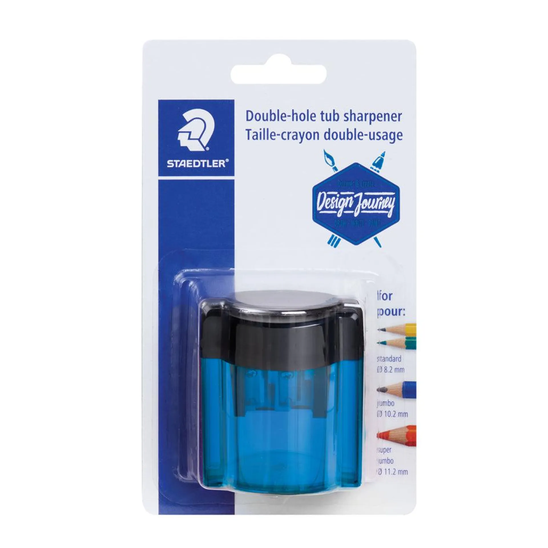 Staedtler Premium-Quality Double-Hole Oval Metal Pencil Sharpener - Assorted Colours