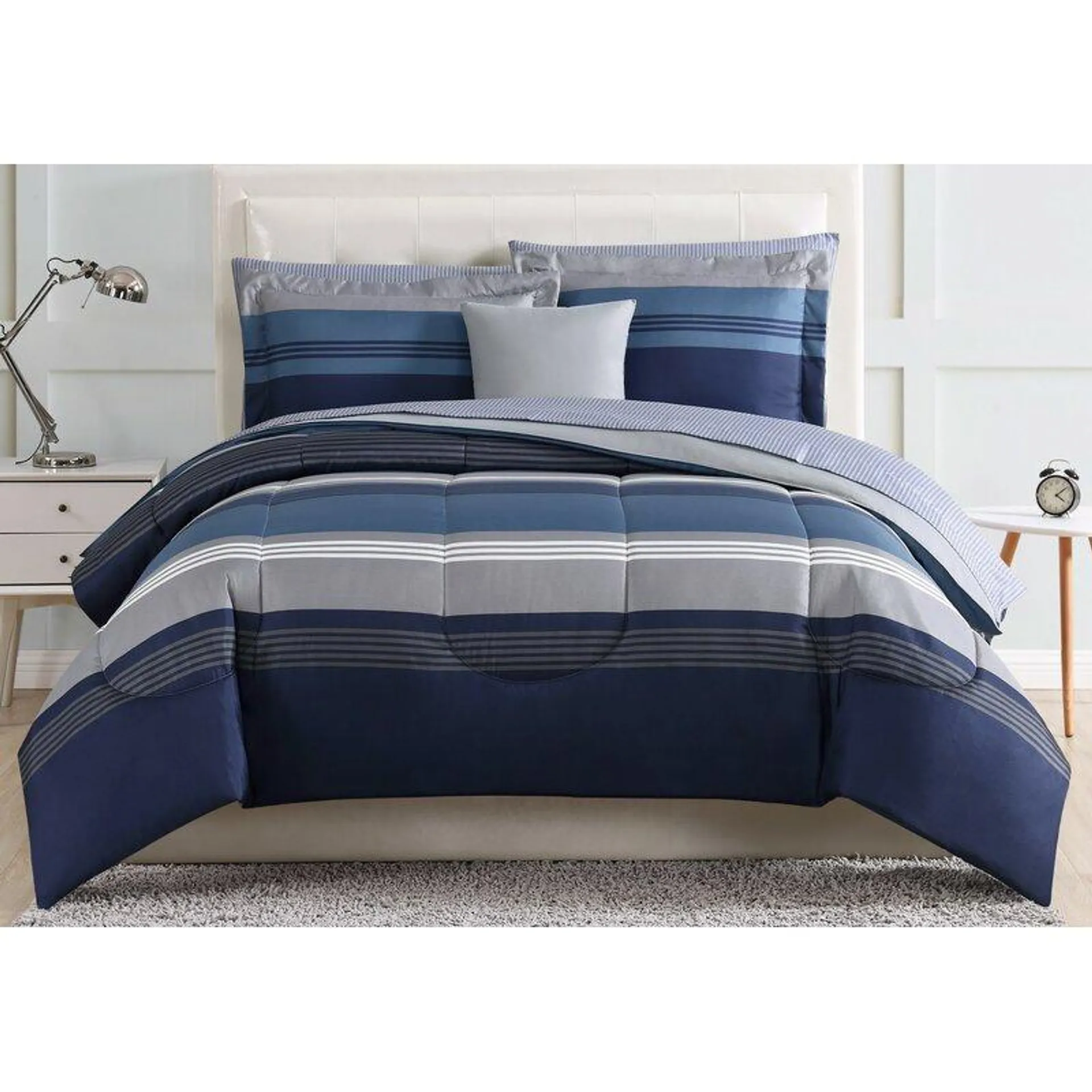 Style 212 Carlyle Polyester Channel Striped Comforter Set