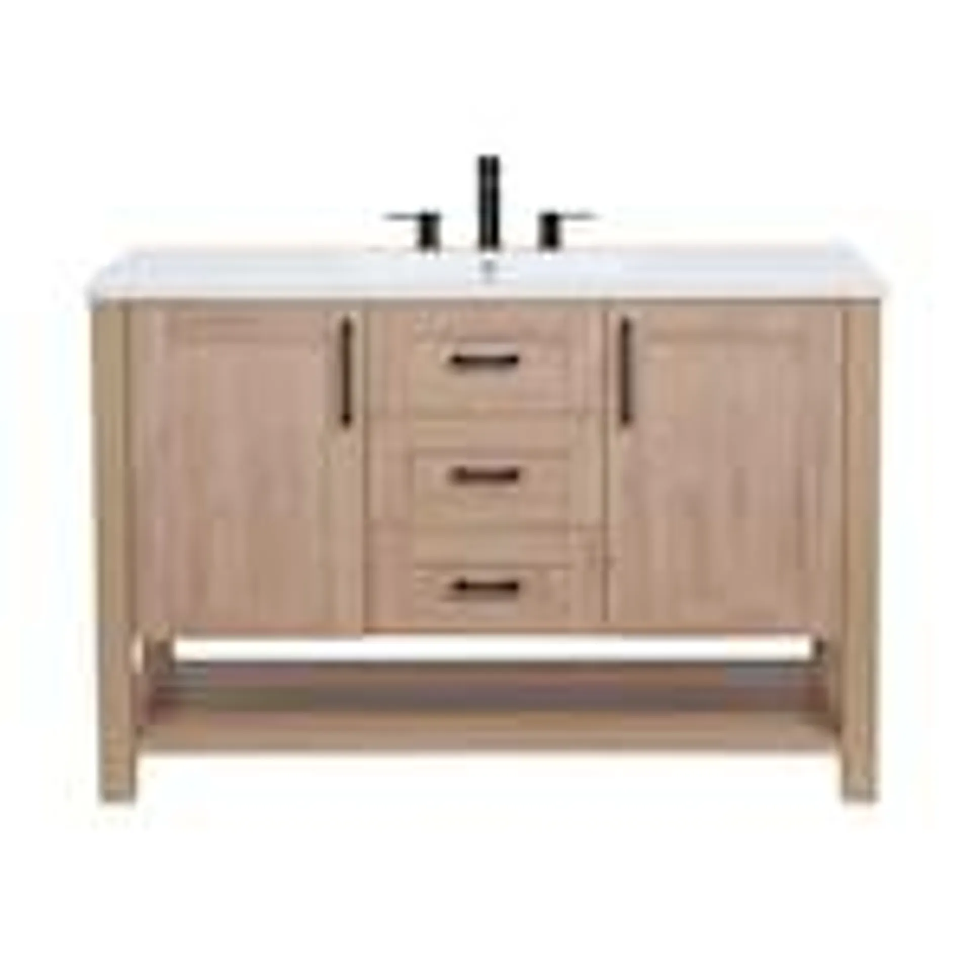 BOSSY Freestanding 49 inch Vanity, 2 Doors, 3 Drawers, with Sink MOD 4922-8-107S, Predrilled for a 8 inch Faucet