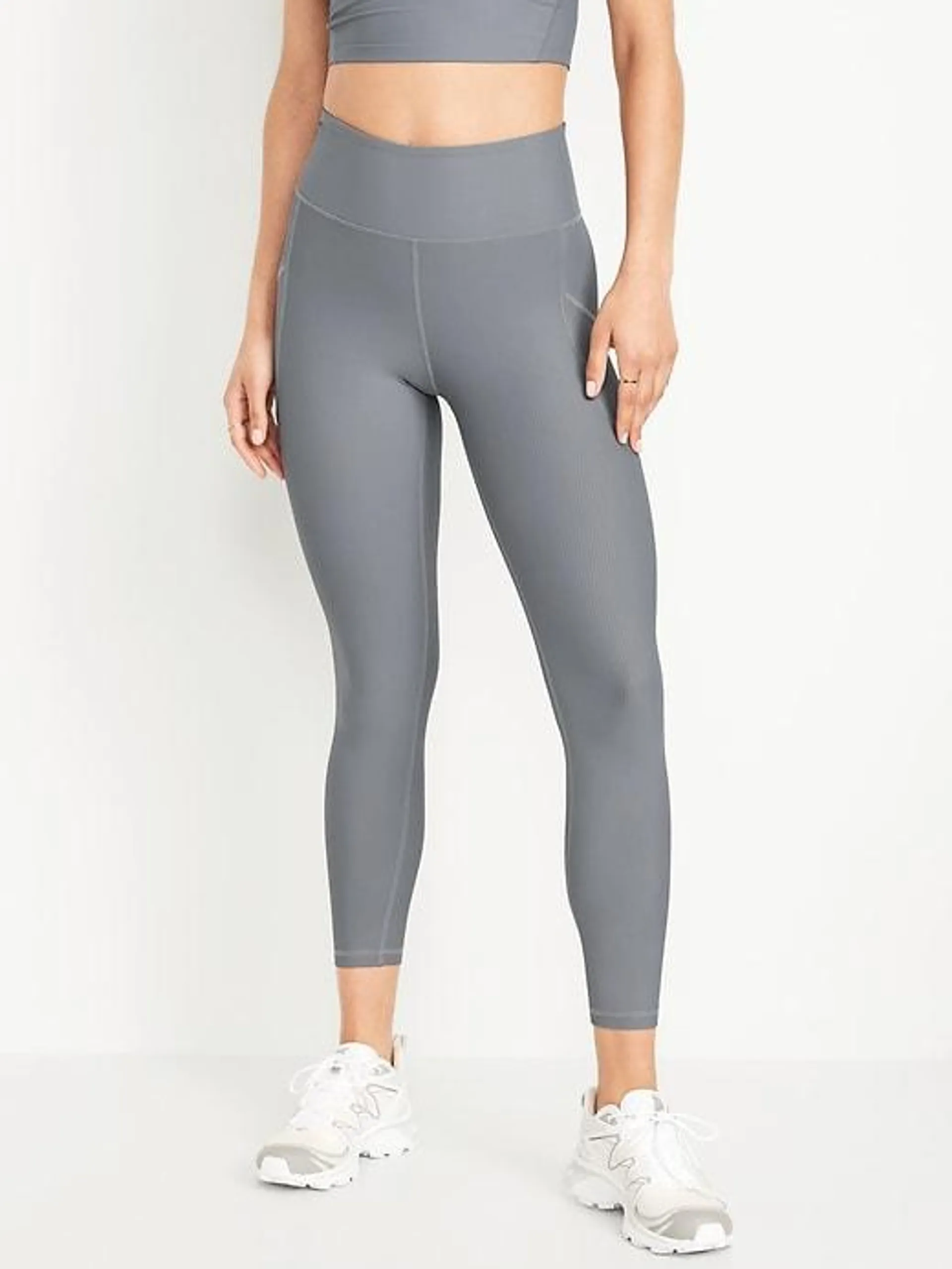 High-Waisted PowerSoft Ribbed Leggings