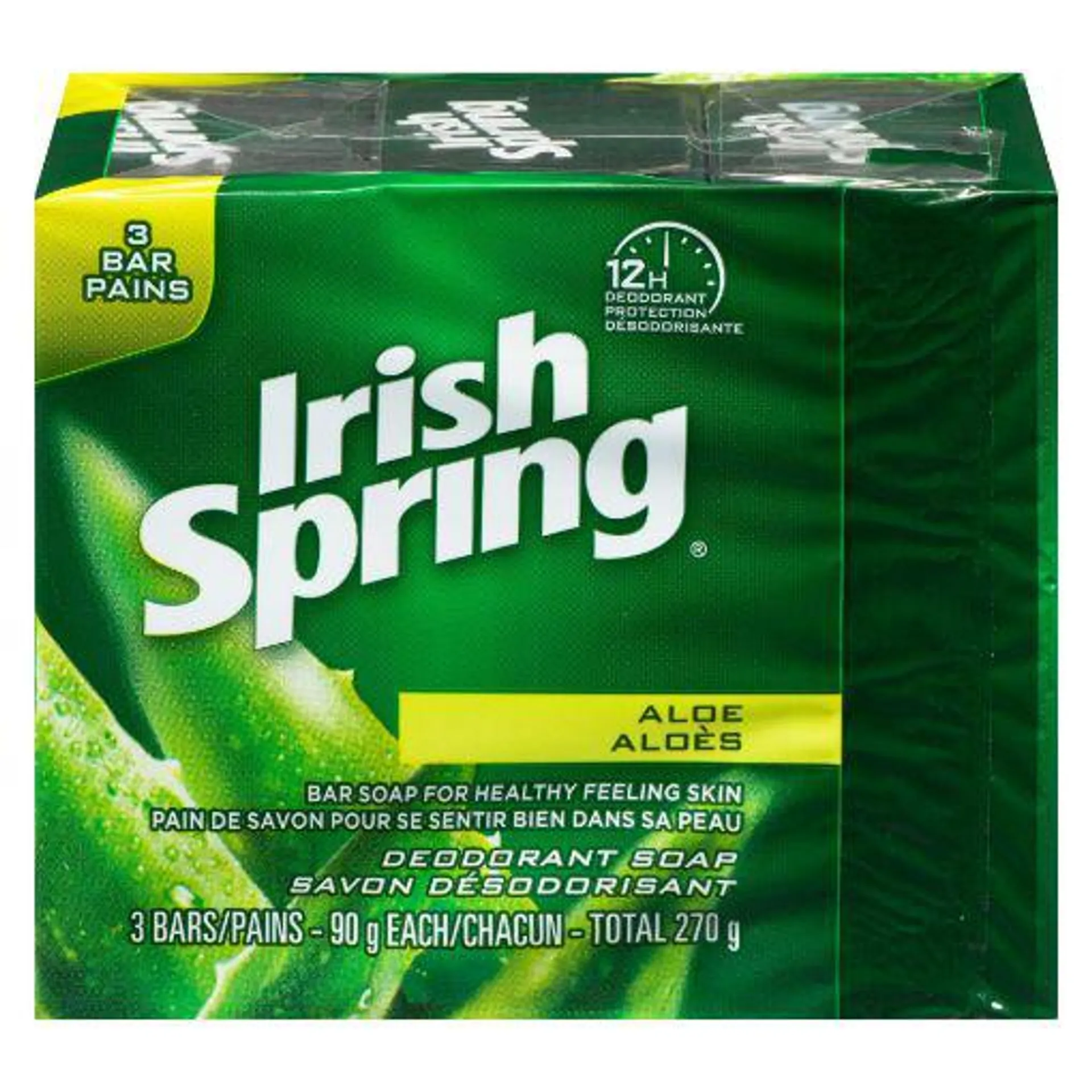 IRISH SPRING BAR SOAP - ALOE 3X90GR