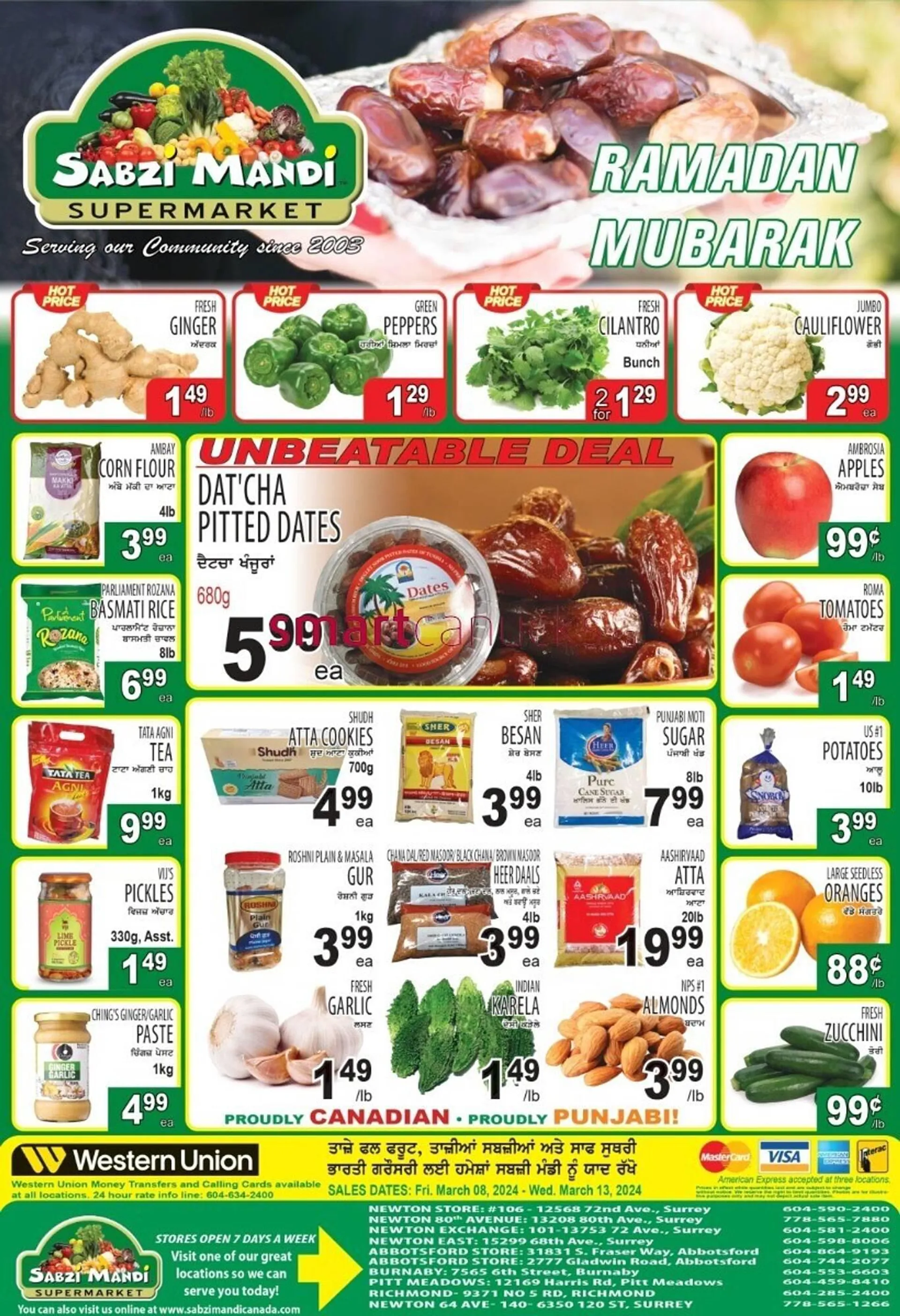Sabzi Mandi Supermarket flyer from March 8 to March 14 2024 - flyer page 1