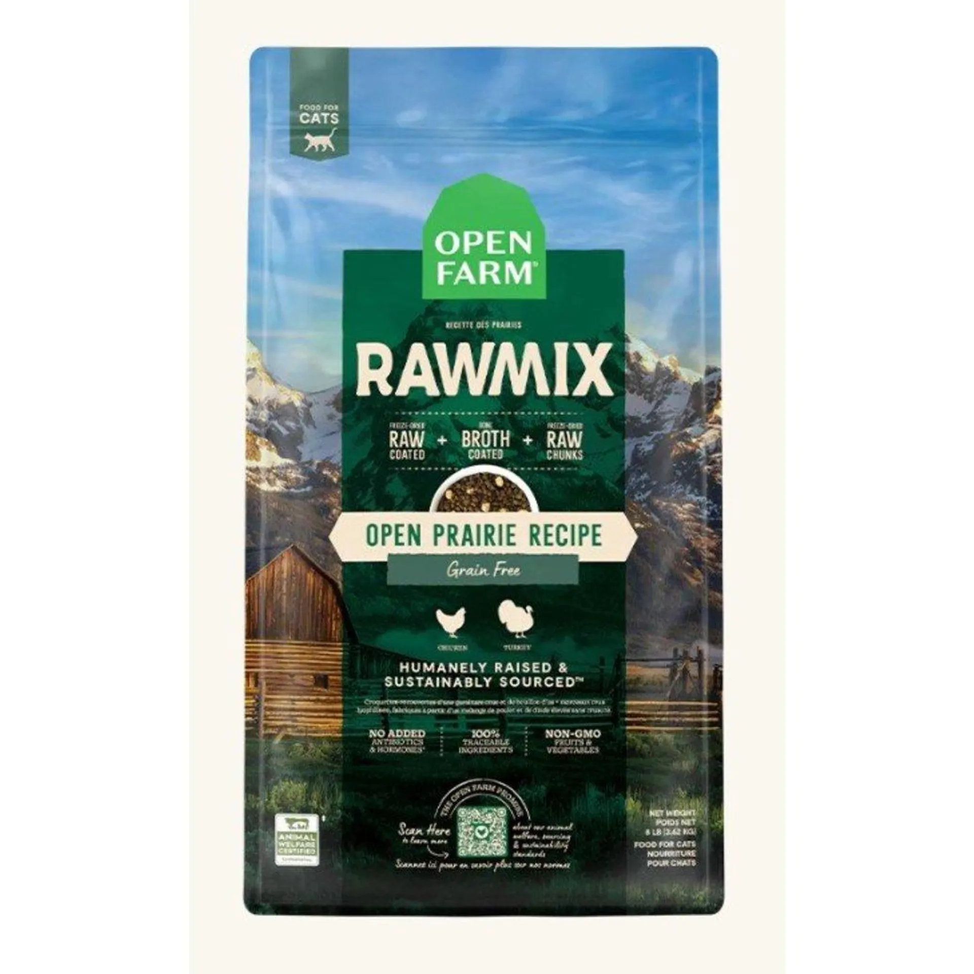 Open Farm, Feline Adult - RawMix GF Open Prairie