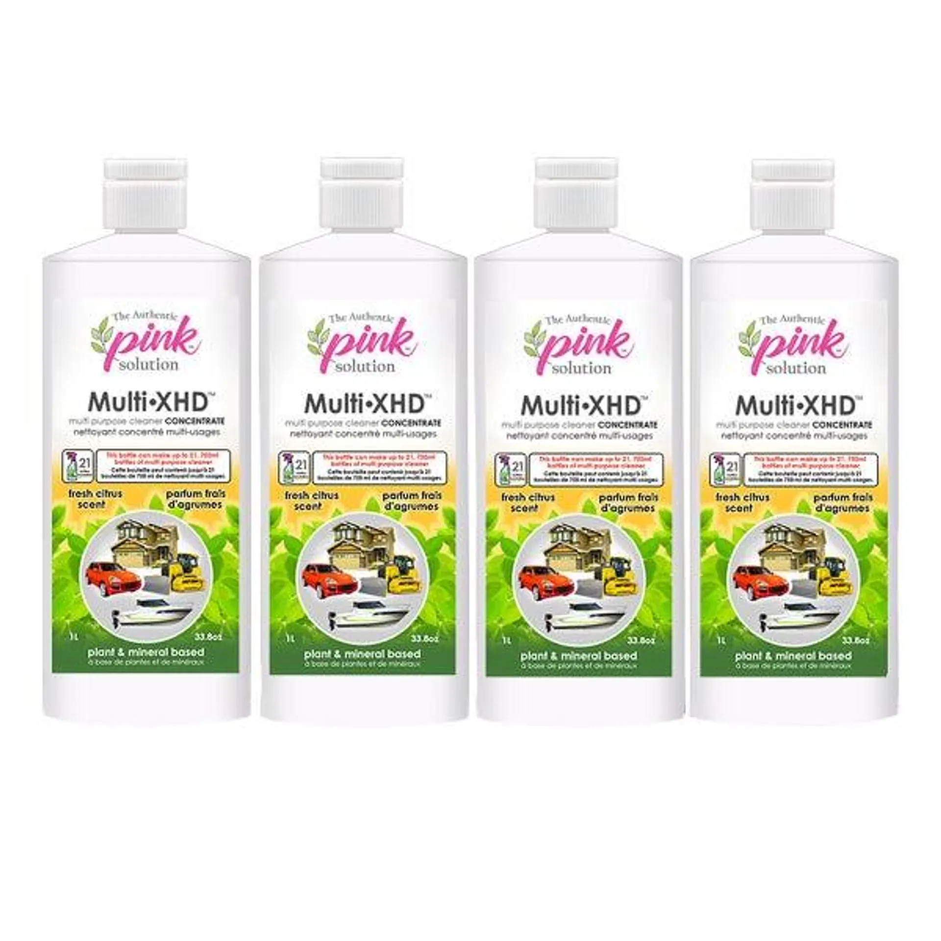 Pink Solution Multi-surface Concentrate Cleaner Fresh Citrus, 4 × 1 L (33.8 oz.)