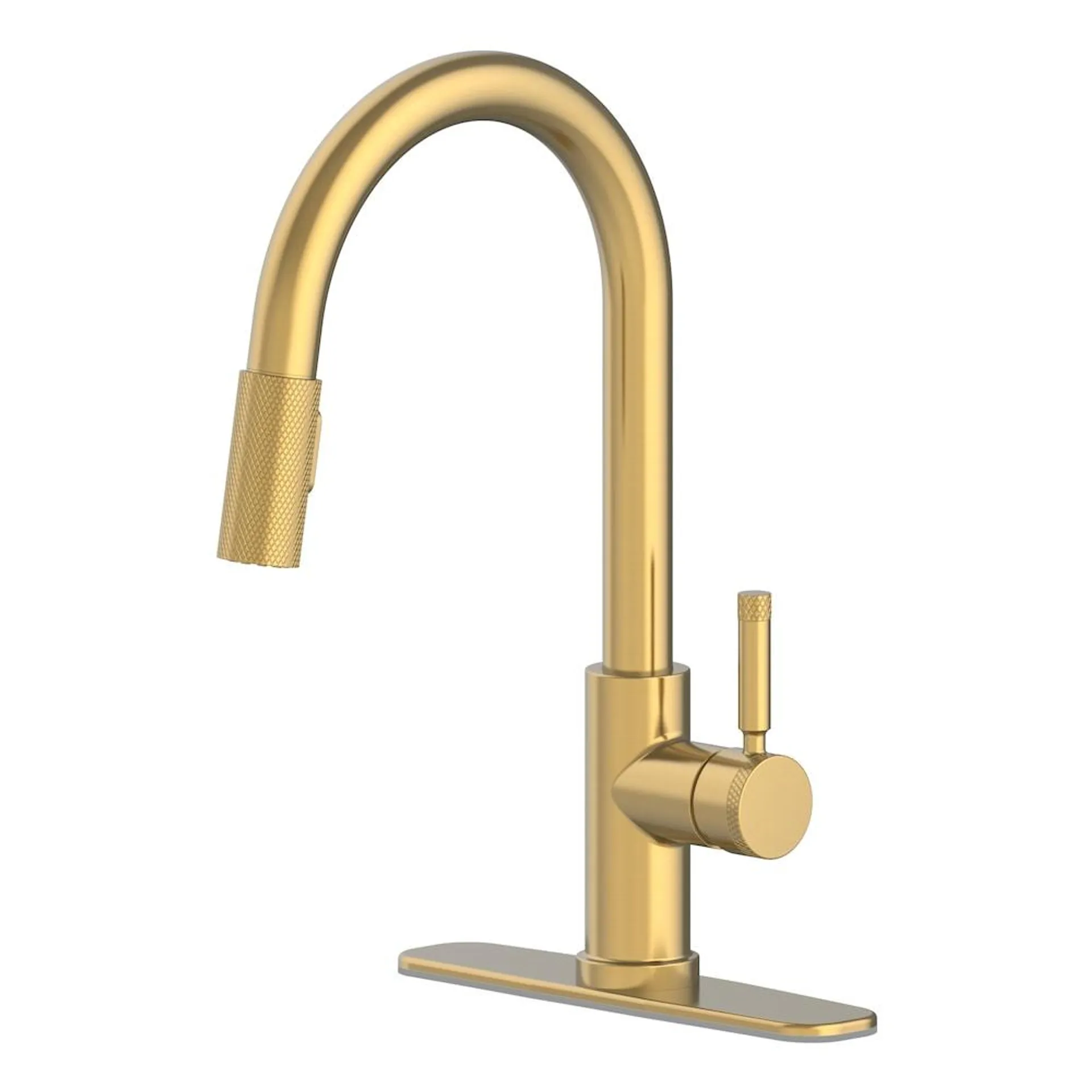 Parnell Single-Handle Pull-Down Sprayer with TurboSpray and FastMount Kitchen Faucet in Matte Gold