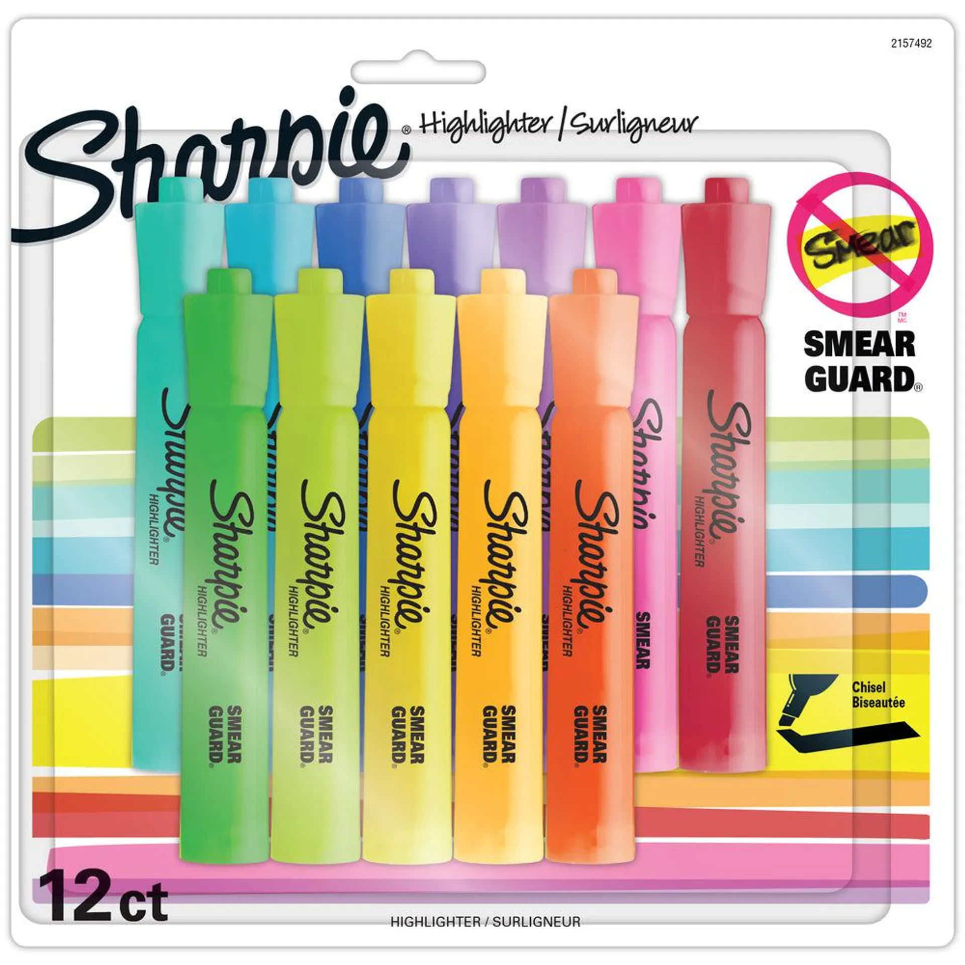 Sharpie Chisel Tip Tank Style Highlighters - Assorted Colours - 12 Pack