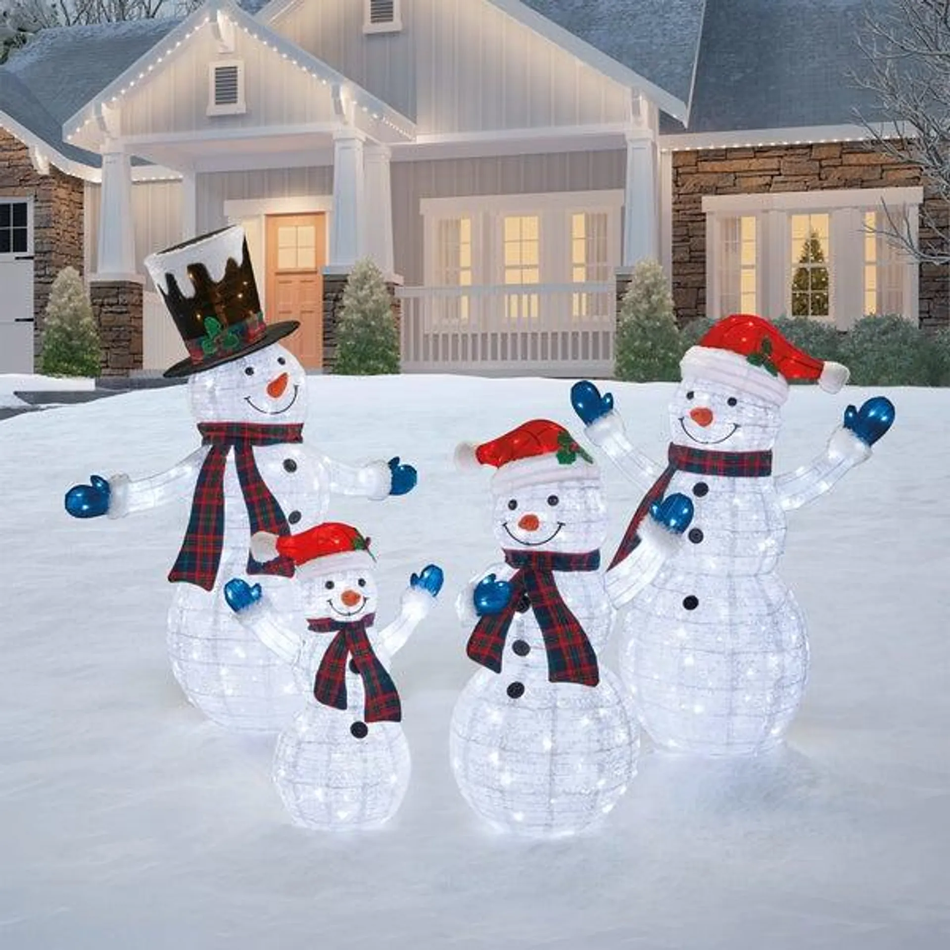 Set of 4 Snowman family