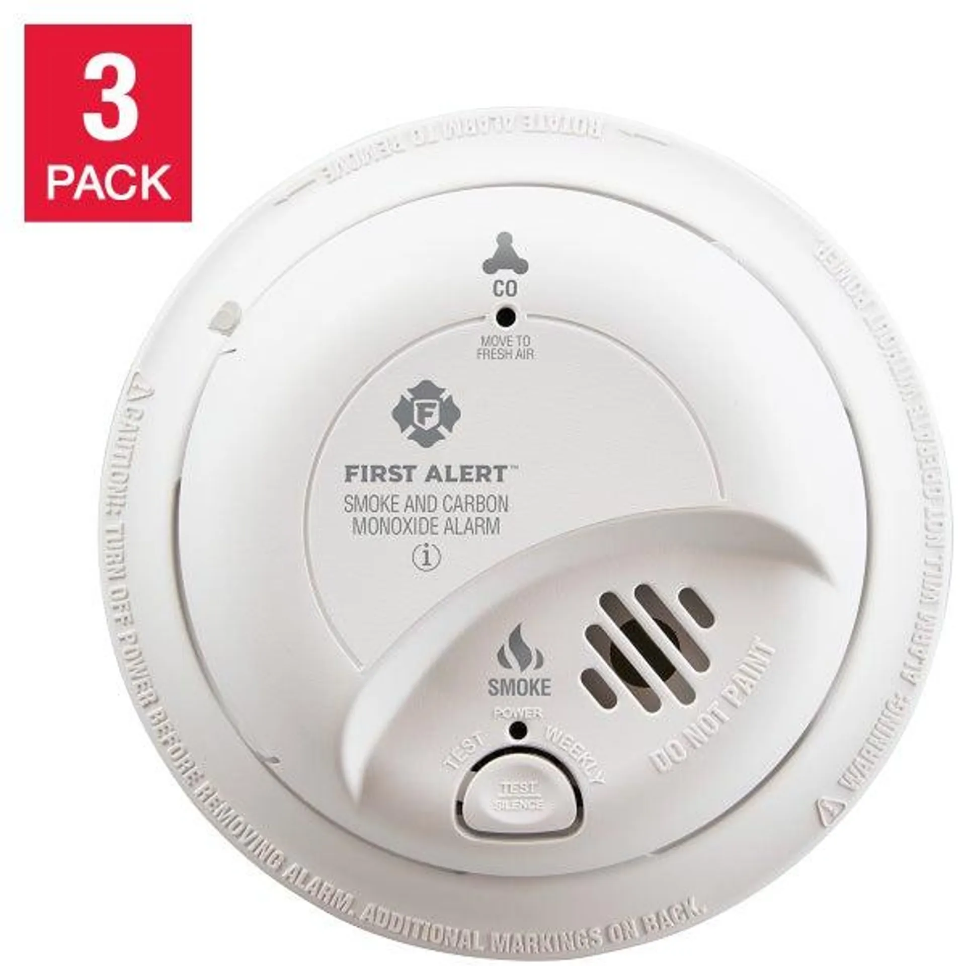 First Alert Hardwired Smoke and Carbon Monoxide Alarm, 3-pack