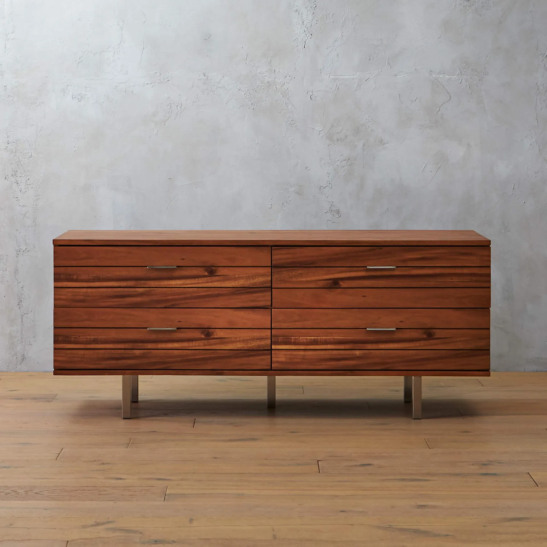 Linear Low 4-Drawer Wood Dresser