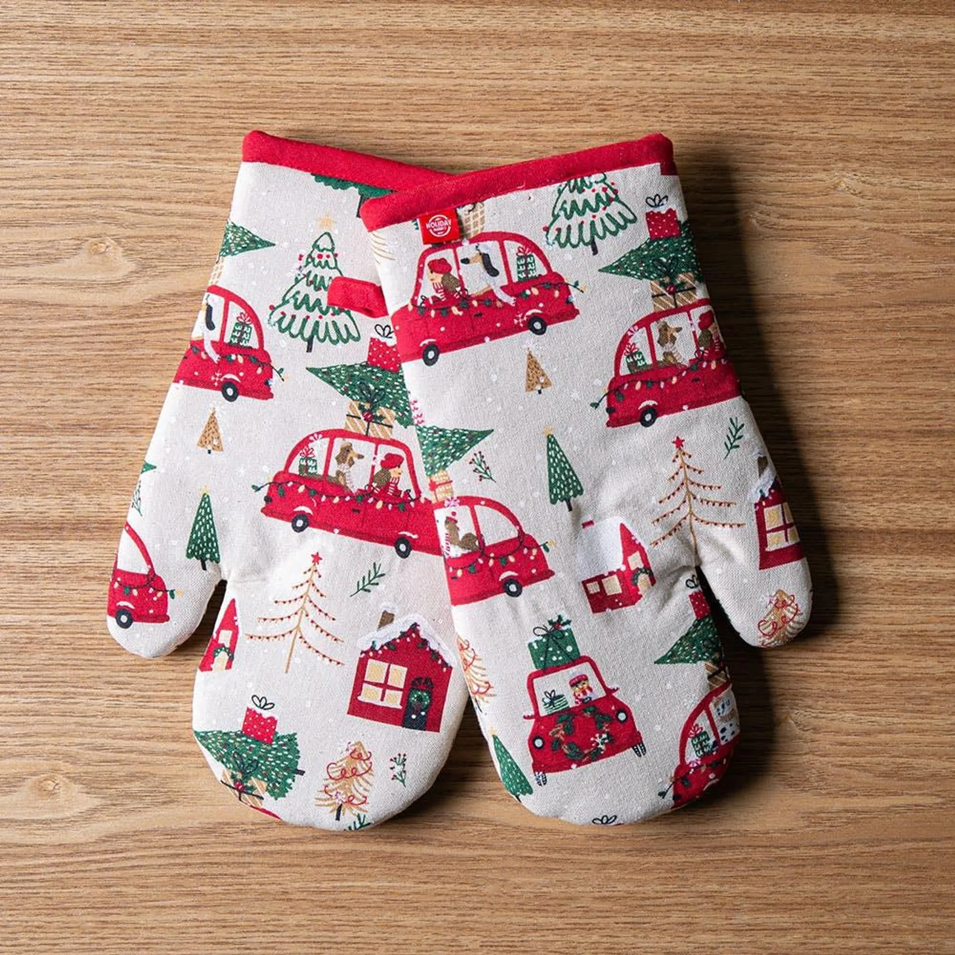 Harman Christmas 'Feels Like Christmas' Cotton Oven Mitt - Set of 2