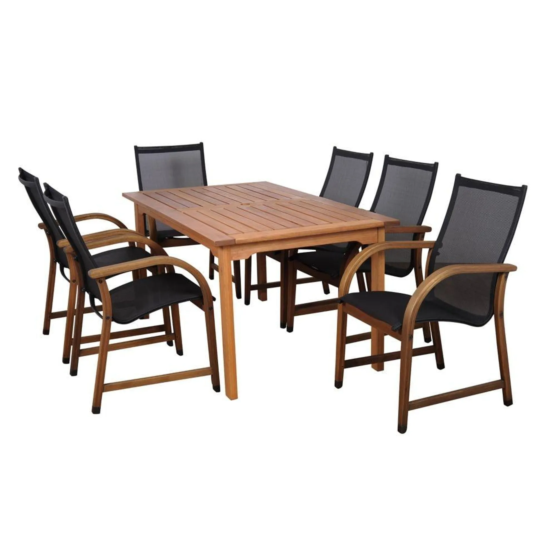 Bahamas Eucalyptus Wood 7-Piece Rectangular Patio Dining Set