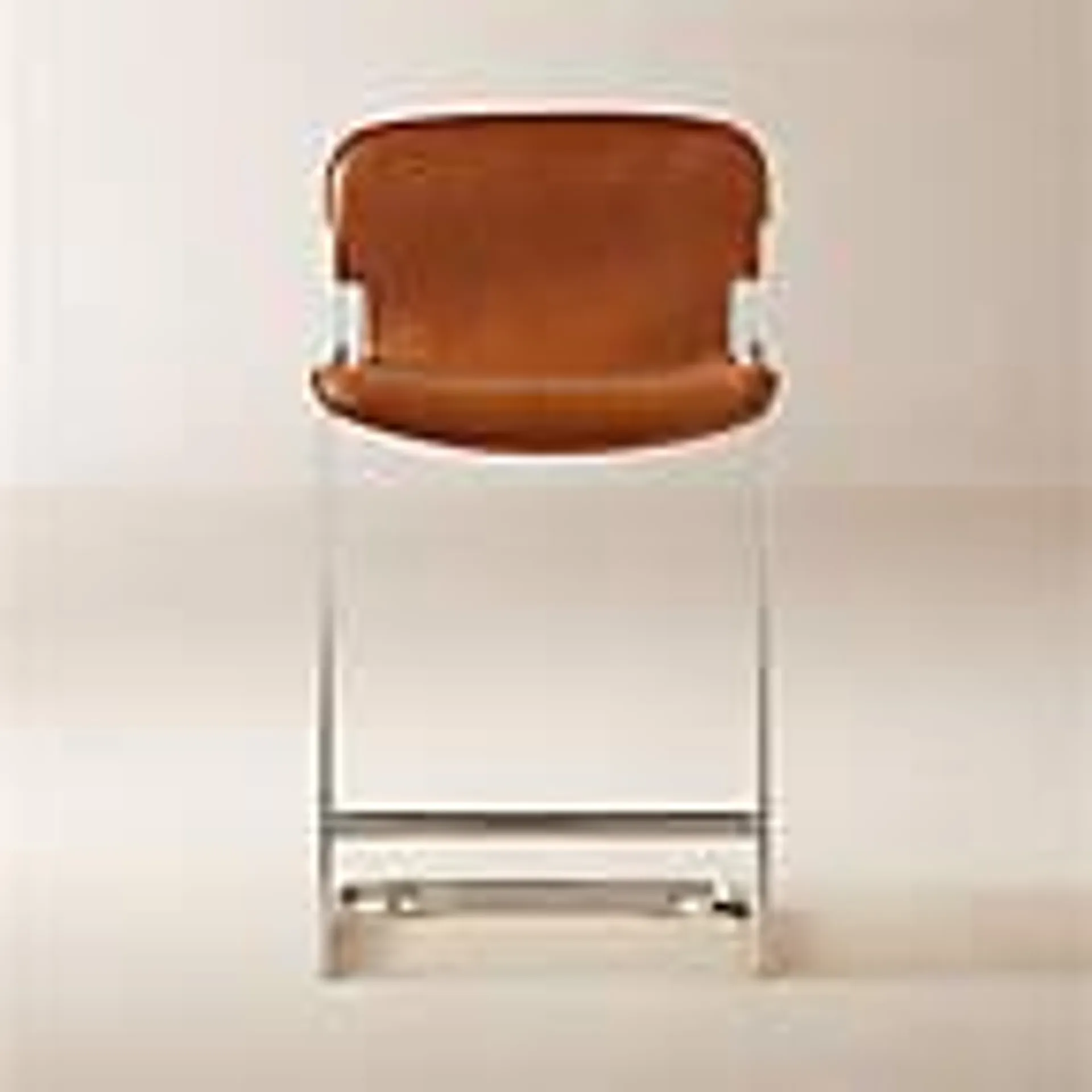 Rake Brown Leather Counter Stool by Kravitz Design