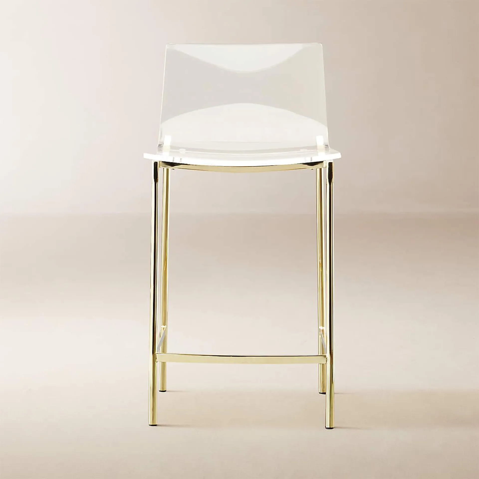 Chiaro Clear Acrylic Counter Stool with Gold Legs