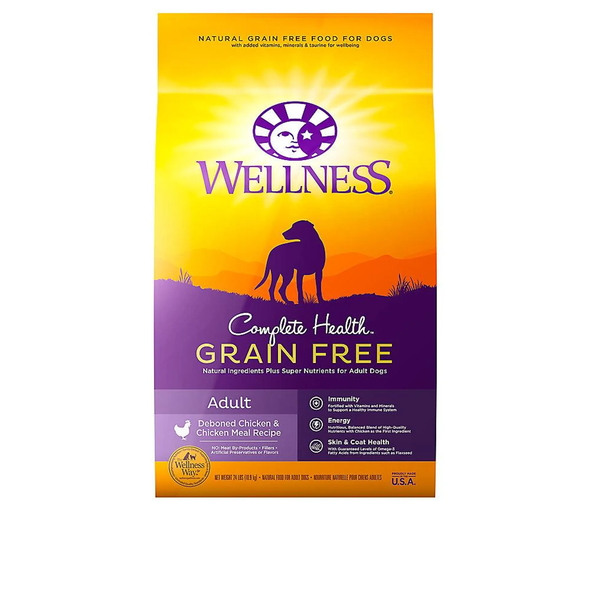 Wellness® Complete Health Adult Dry Dog Food - Natural, Grain Free, Chicken & Chicken Meal