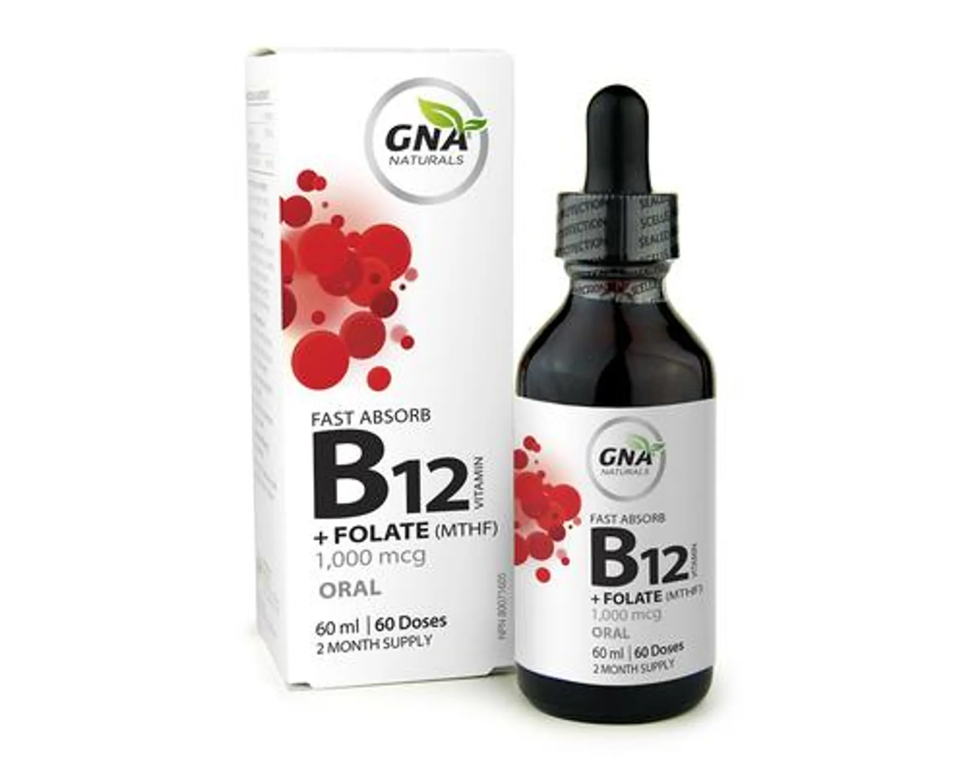 GNA Naturals B12 With Folic Acid 1000mcg 60mL