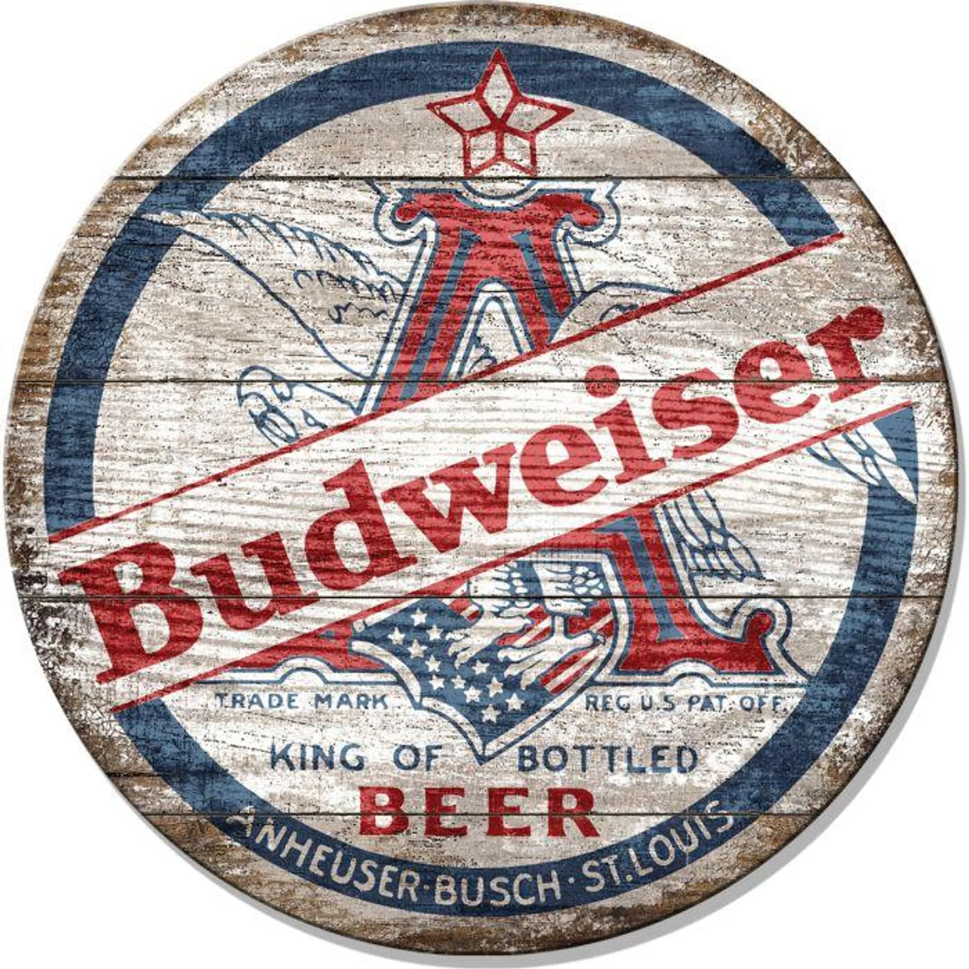 Wood Sign 23" BUDWEISER