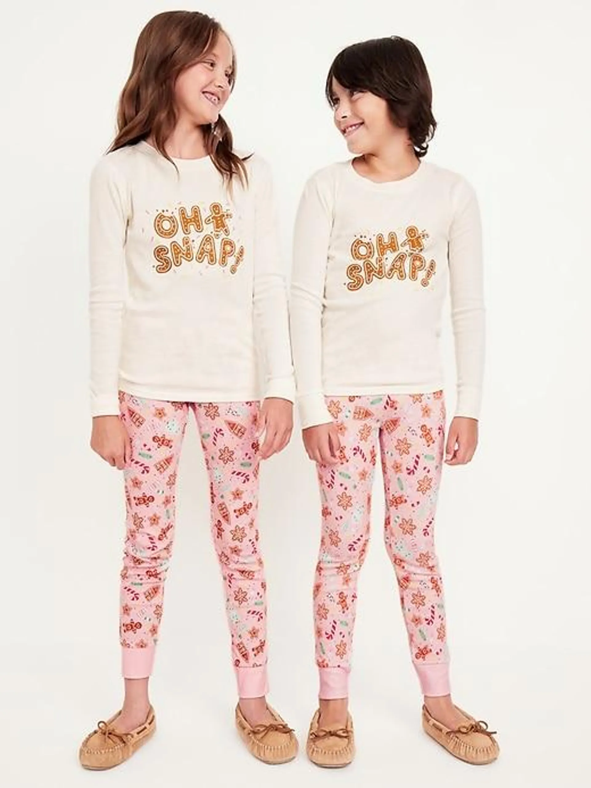 Gender-Neutral Graphic Snug-Fit Pajama Set for Kids