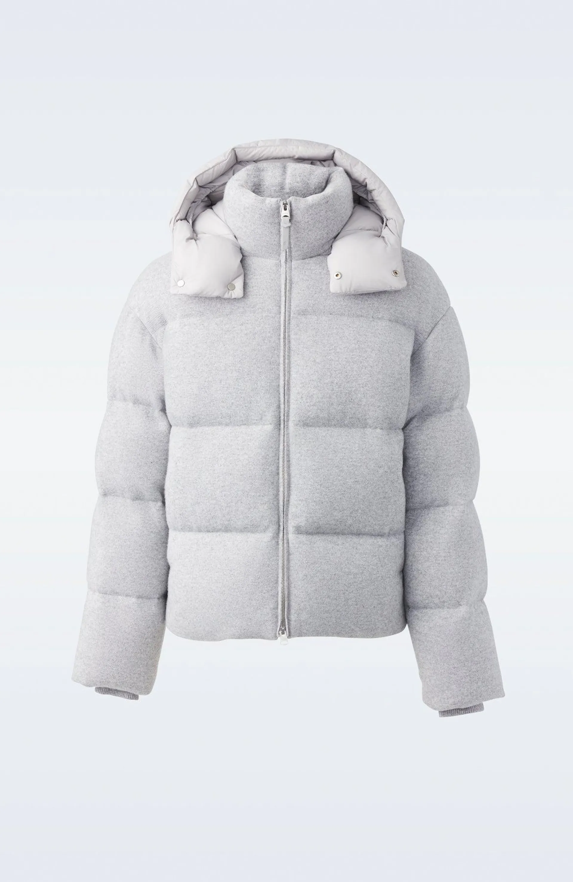 STEVEN Medium down jacket with cashmere blend shell