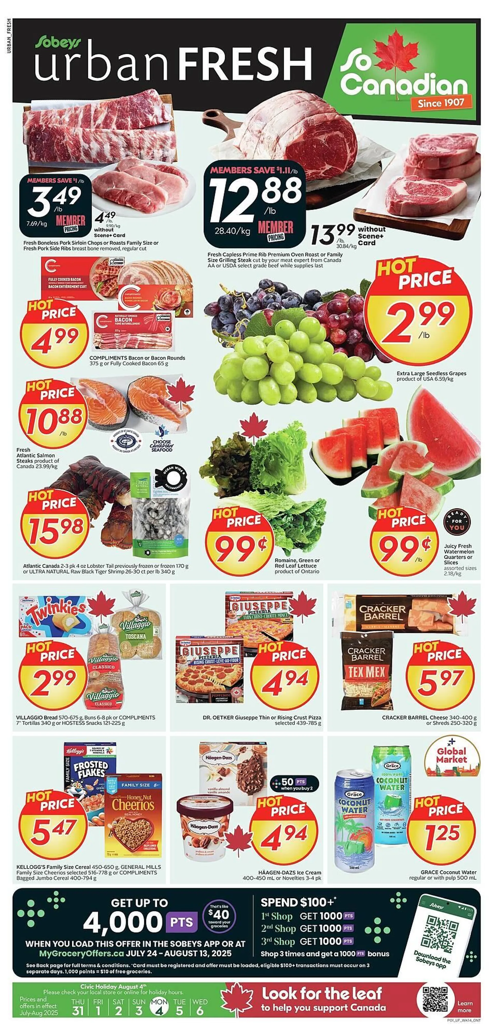 Sobeys flyer from August 1 to August 8 2025 - flyer page 1