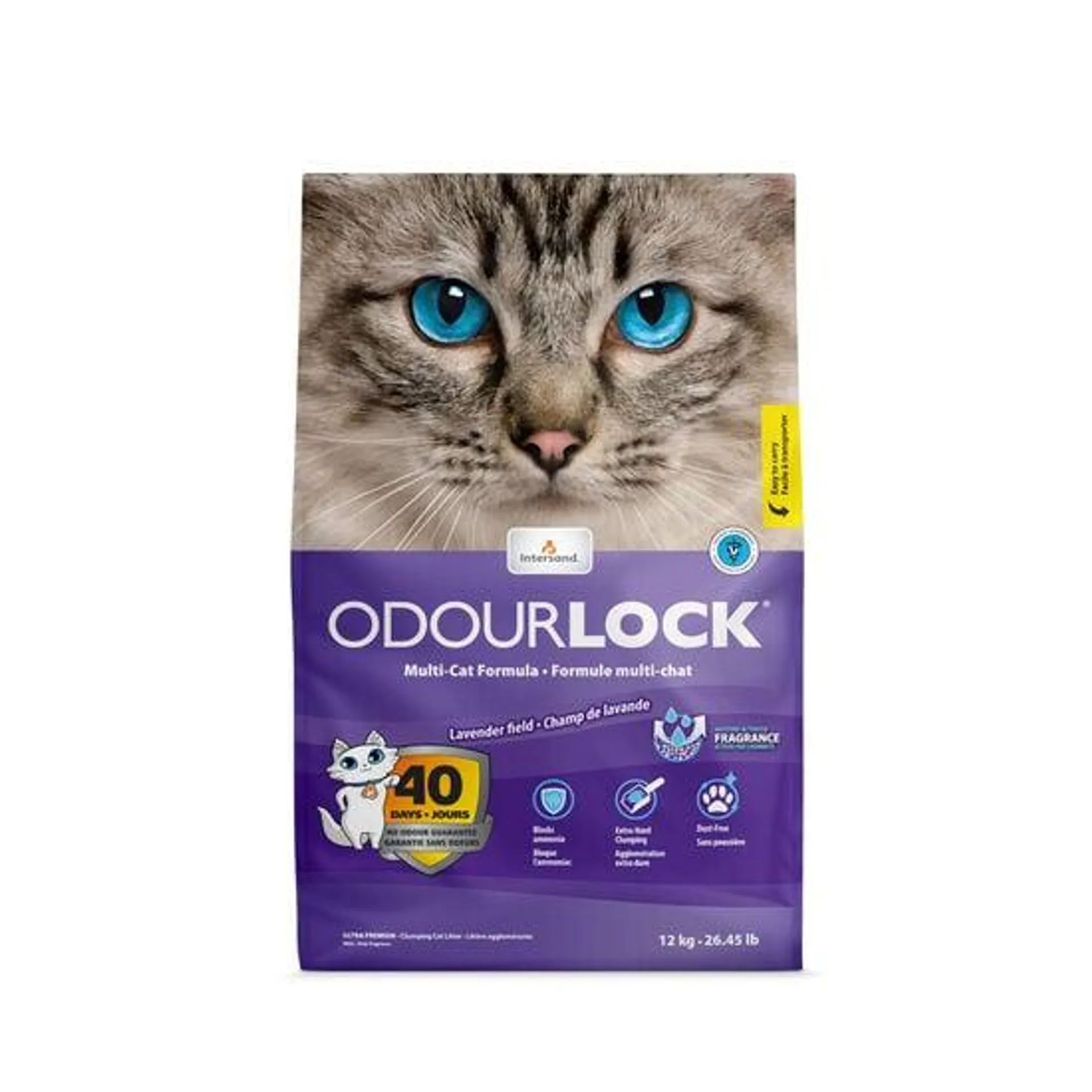 Clumping cat litter, lavender fragrance, 12 kg