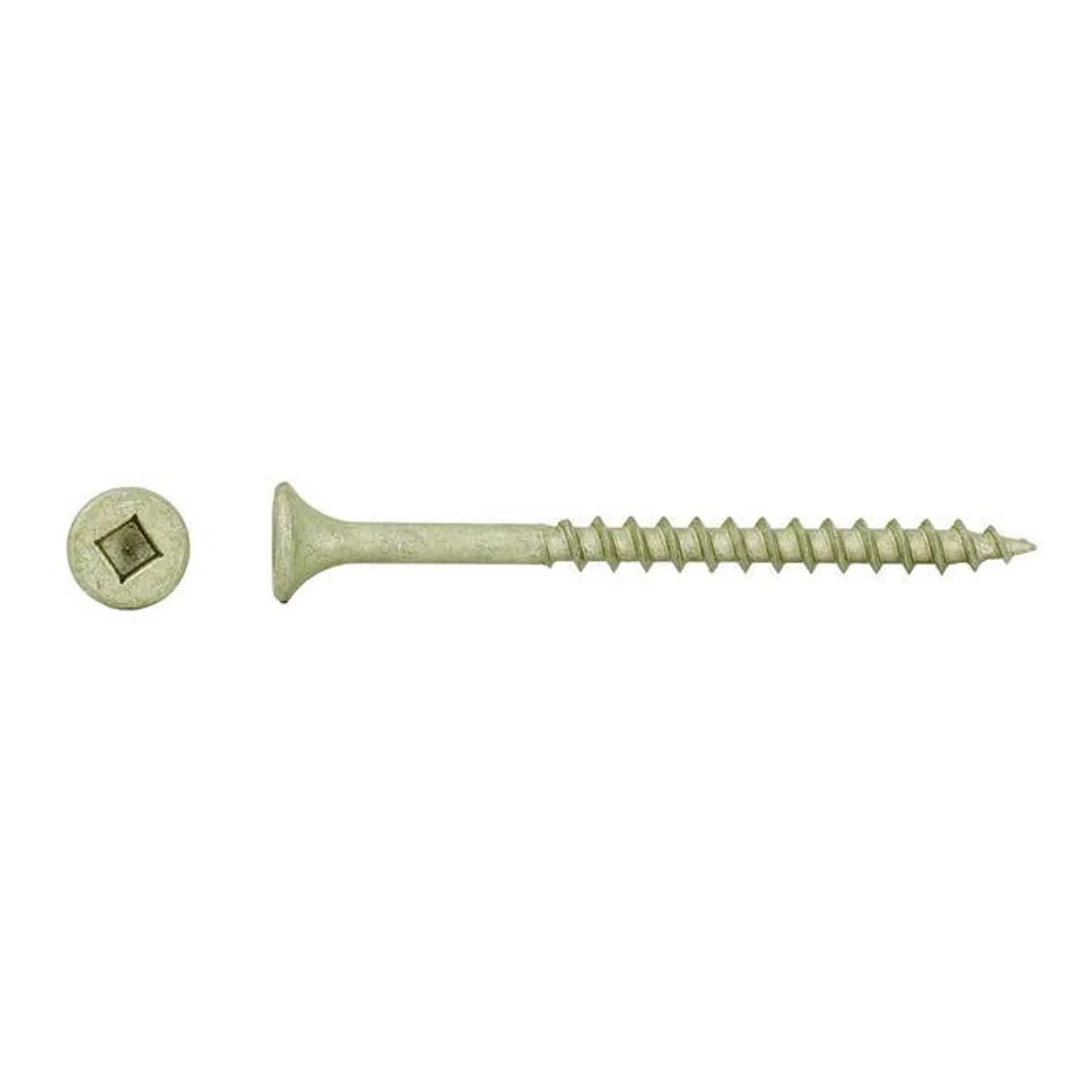 Green Wood Treated Screw Square Bugle Head Regular Wood Point - 100/Box, 6 x 1 3/4 in