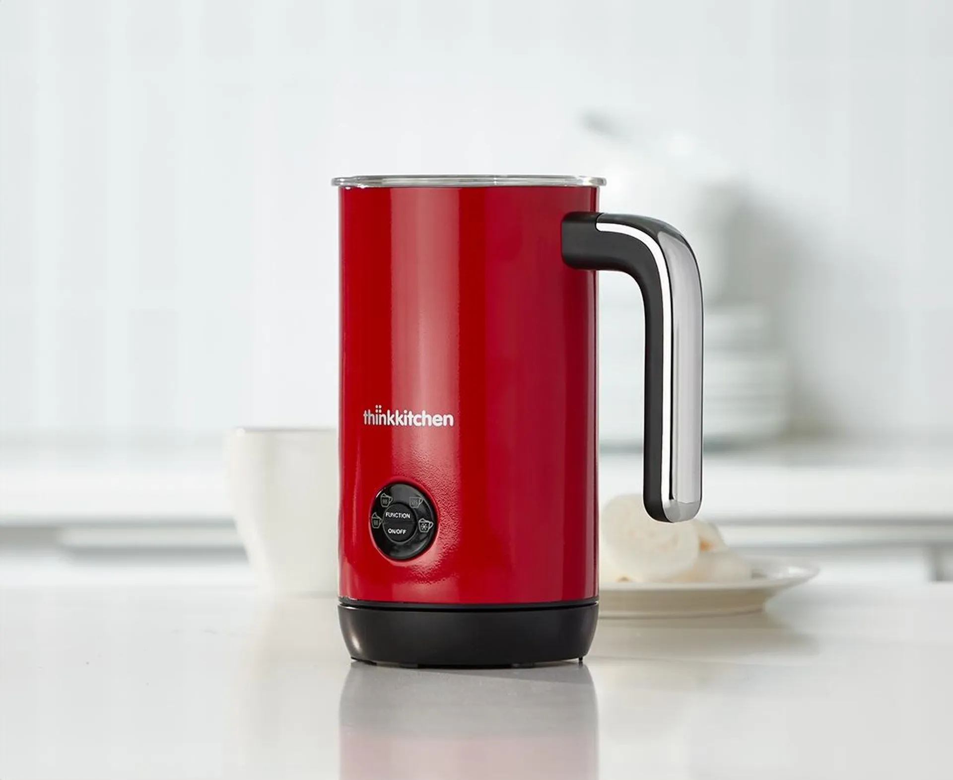 thinkkitchen Crescendo Milk Frother, Red, 240 ml