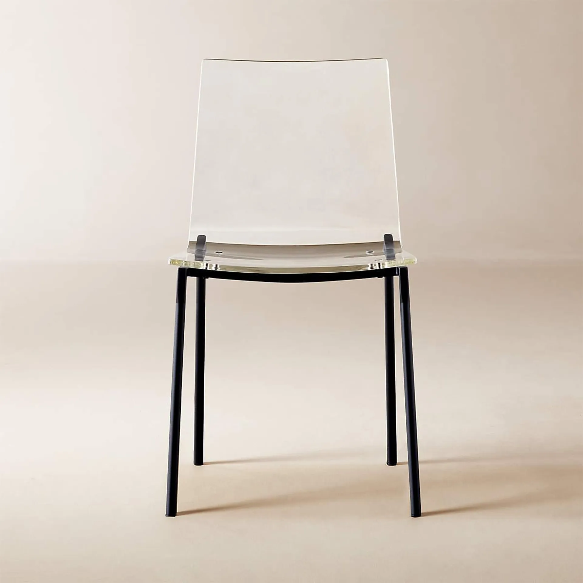 Chiaro Clear Dining Chair with Black Legs