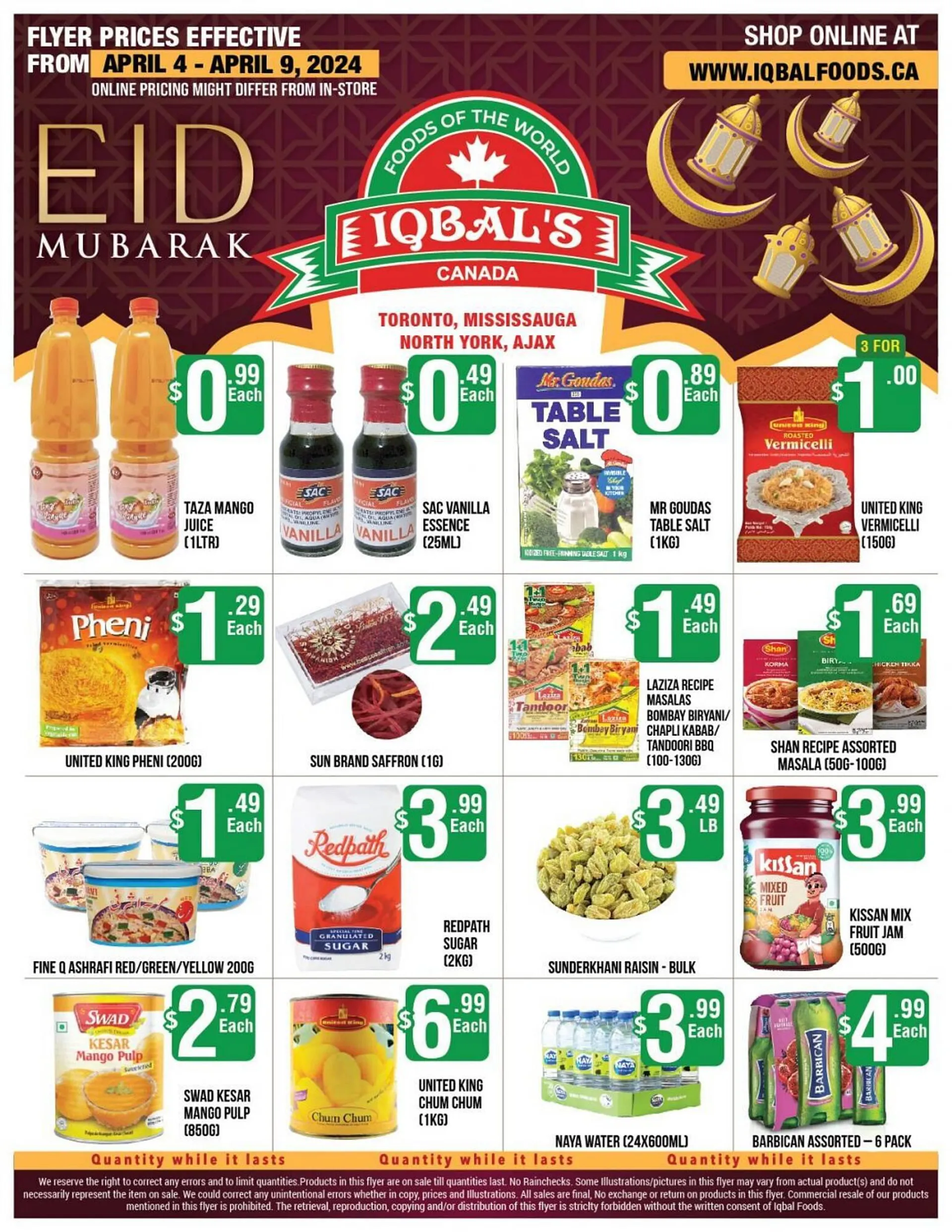 Iqbal Foods flyer from April 4 to April 9 2024 - flyer page 1