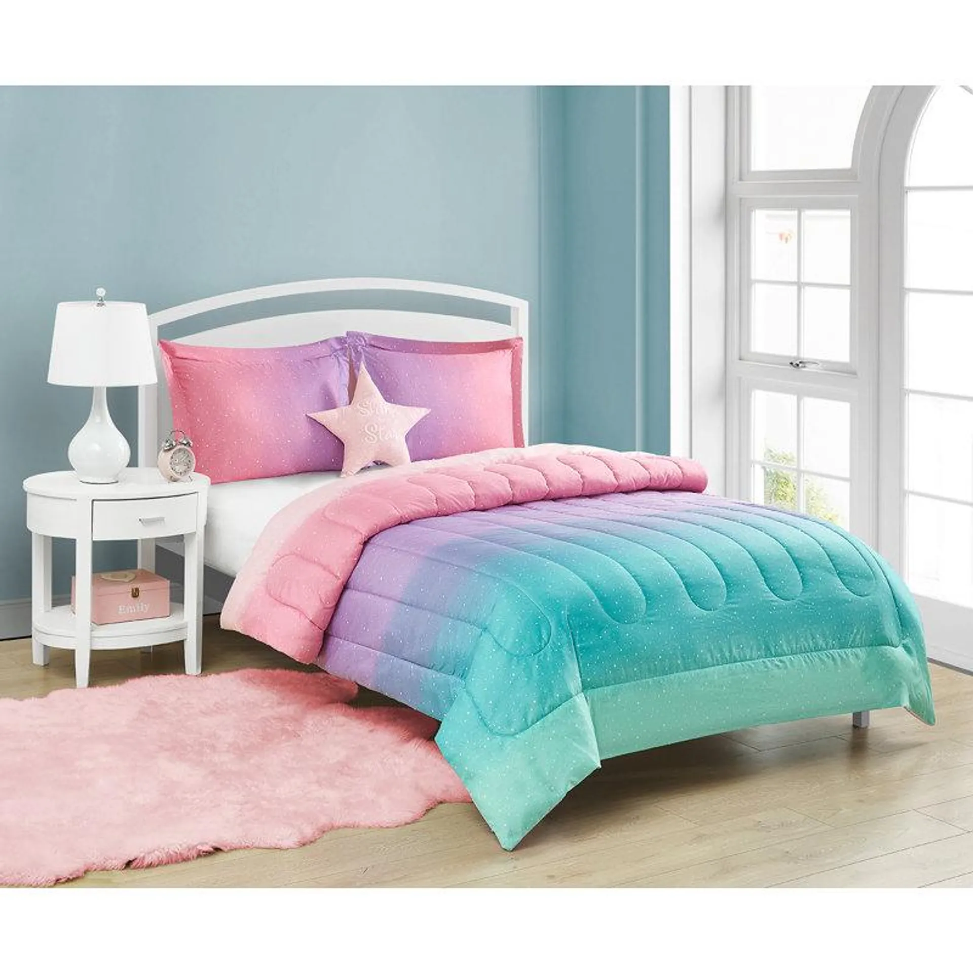 Jada Celestial Ombre Pink Microfiber Comforter Set