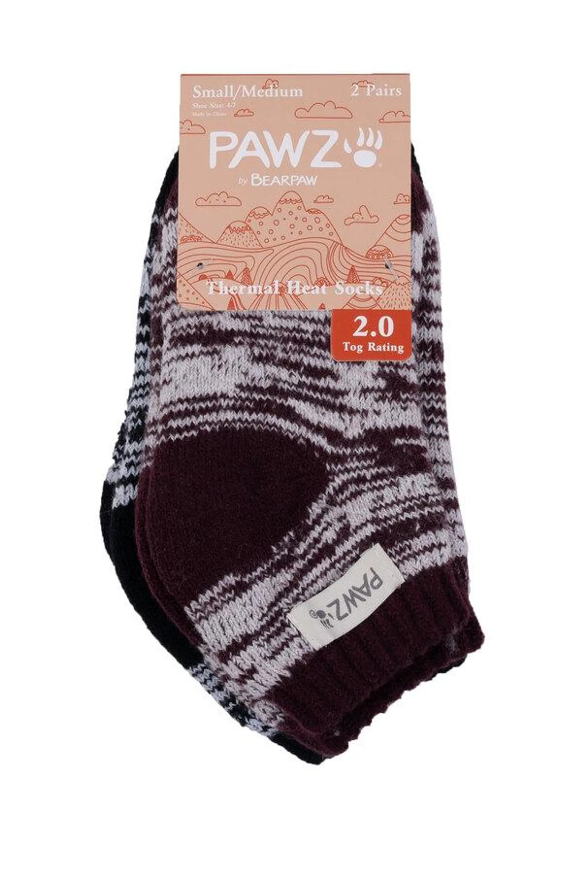 Pawz - Thermal fleece-lined heat ankle socks - 2 pairs