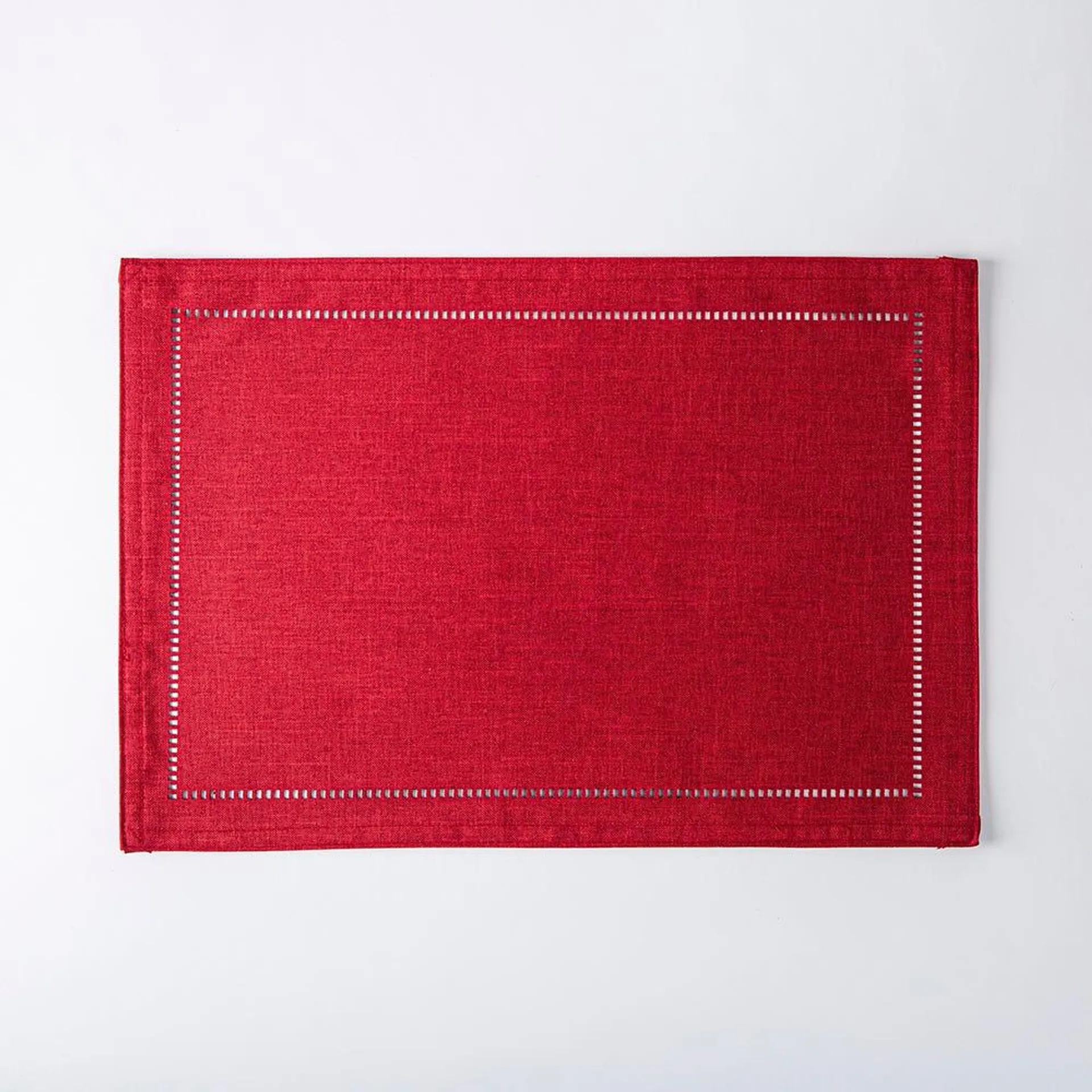 Harman Hemstitch Polyester Placemat (Red)