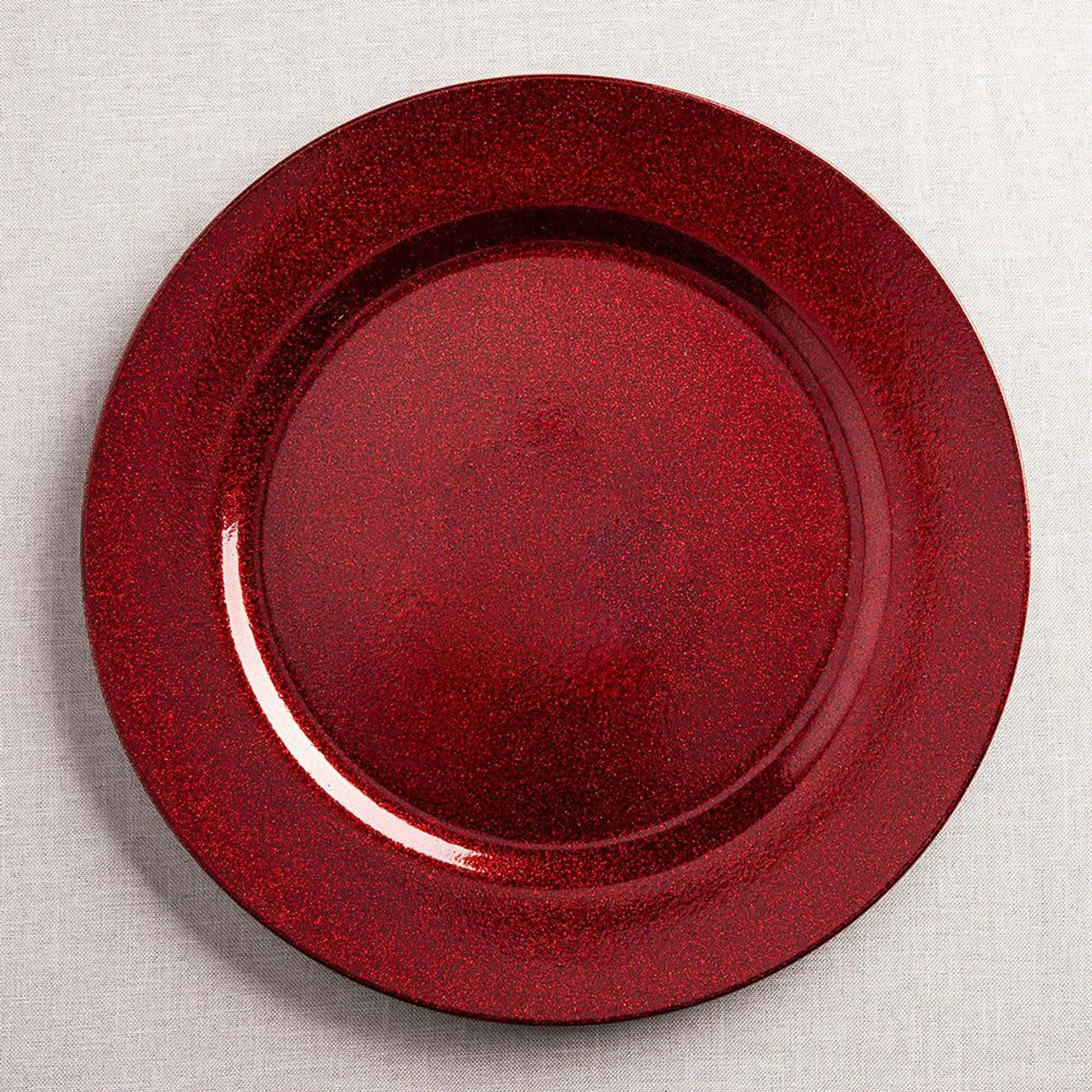 KSP Everyday Charger Plate with Glitter (Red)