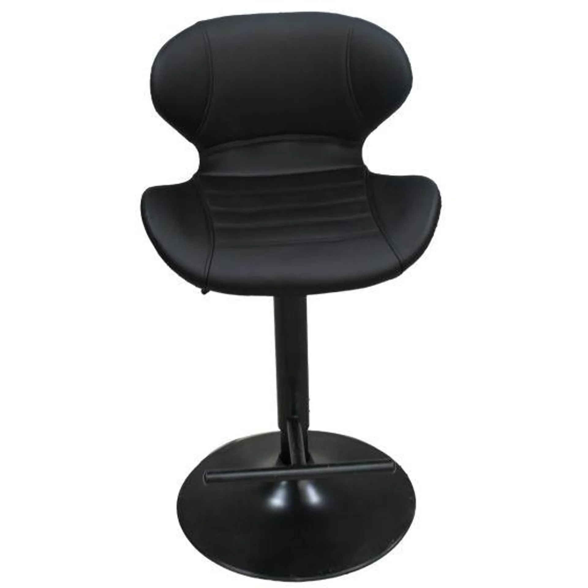 Tabouret noir en similicuir ajustable Kaprice