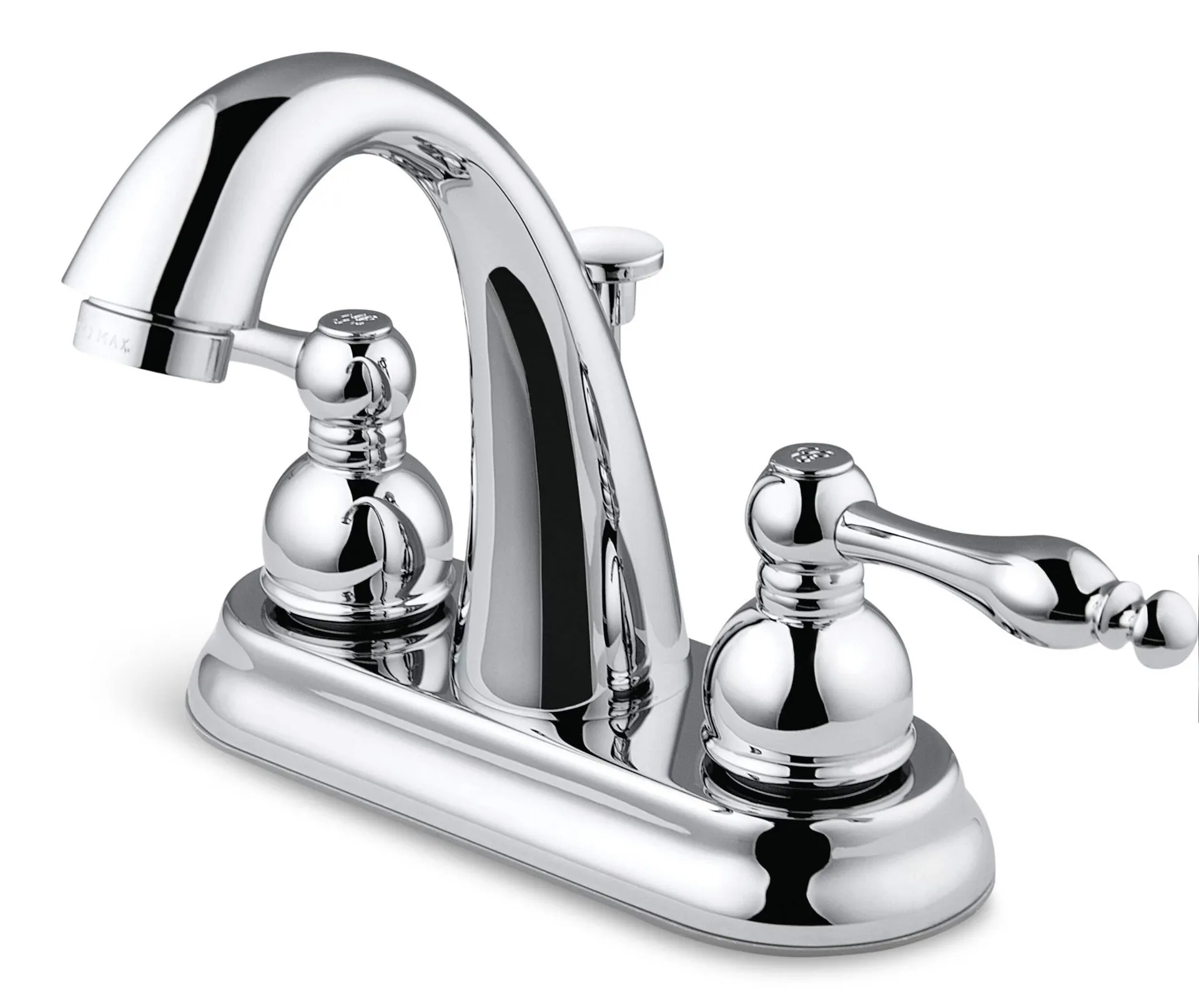 Peerless® Double Handle Curved Spout 4-in Centreset Bathroom Sink Faucet, Chrome